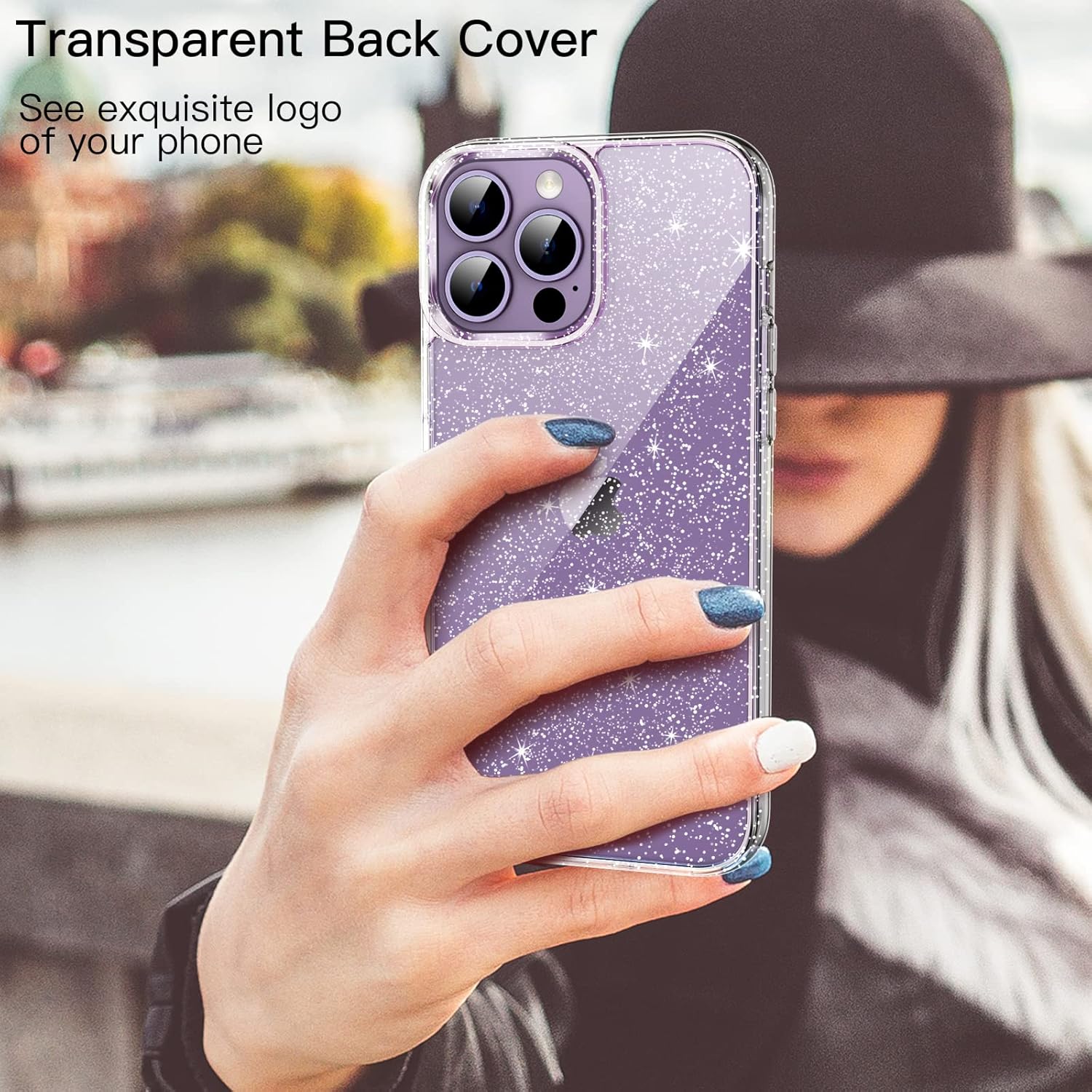 JETech Clear Glitter Shockproof Protective Phone Case for iPhone 14 Pro 6.1" NEW - Image 4