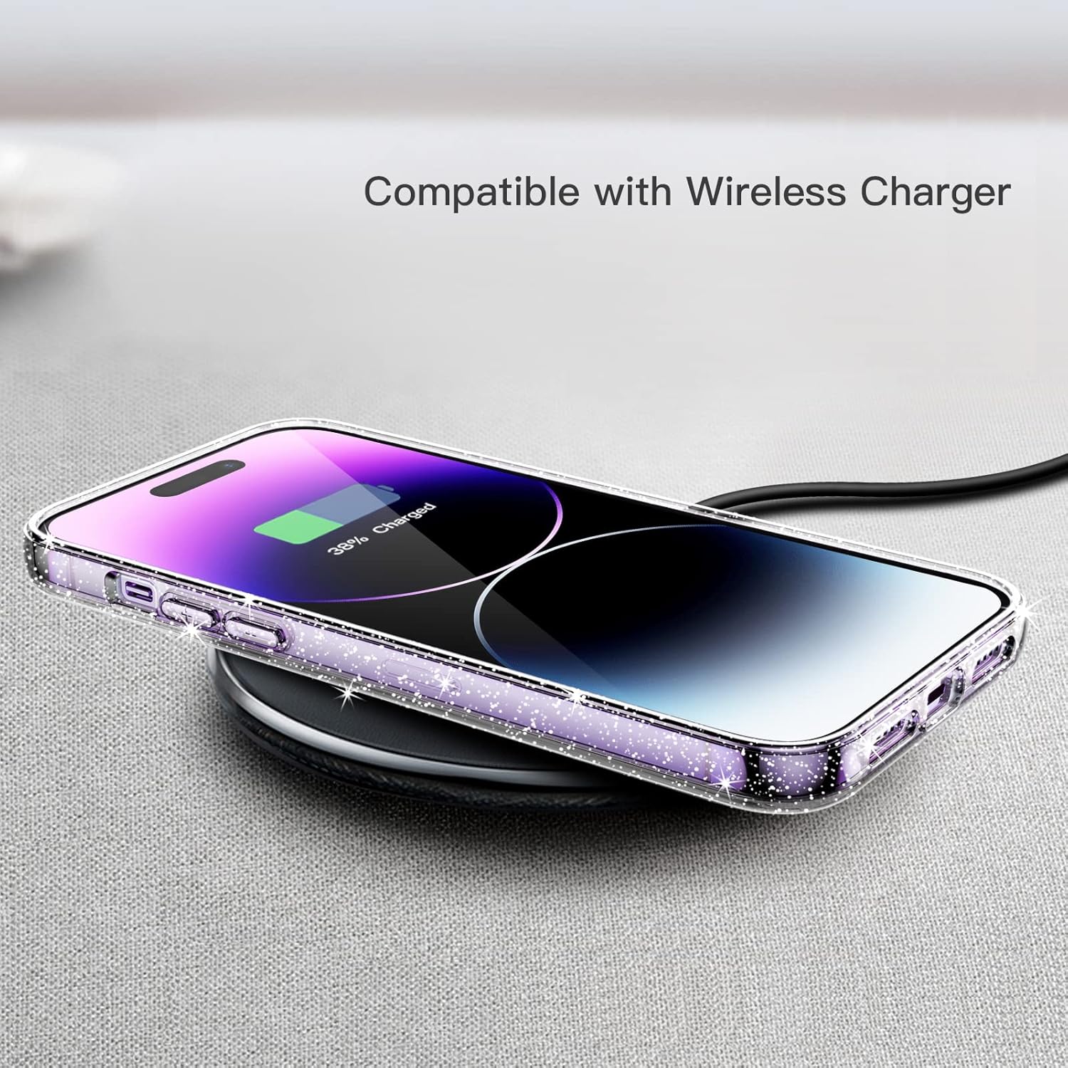 JETech Clear Glitter Shockproof Protective Phone Case for iPhone 14 Pro 6.1" NEW - Image 5