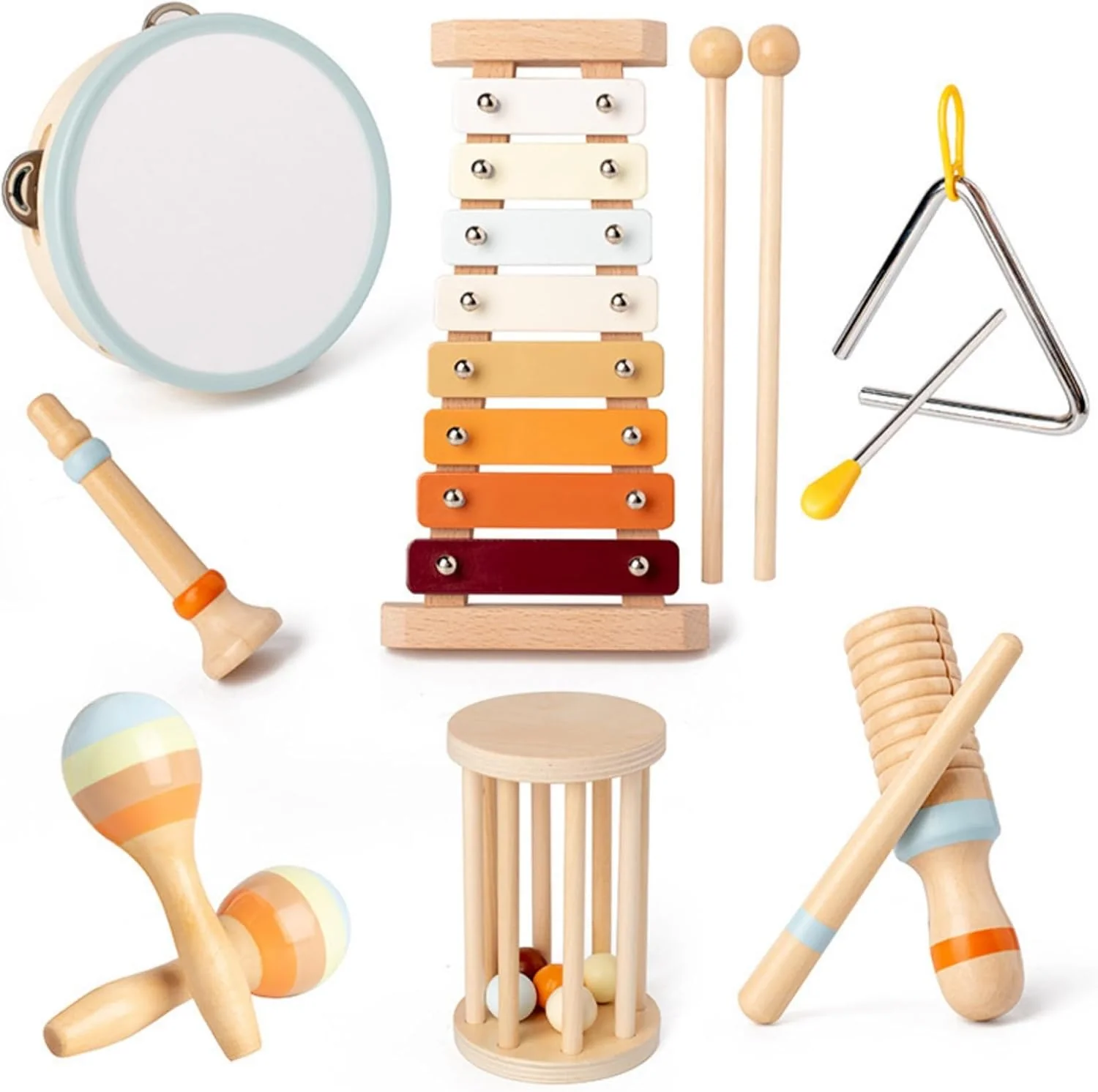 Toddler Montessori Wooden Percussion Instruments Toys for Kids Neutral Brown NEW - Image 6
