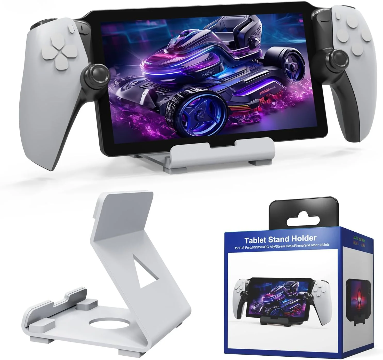 Multifunctional Tablet Stand Portable Gaming Console Holder in White NEW - Image 7