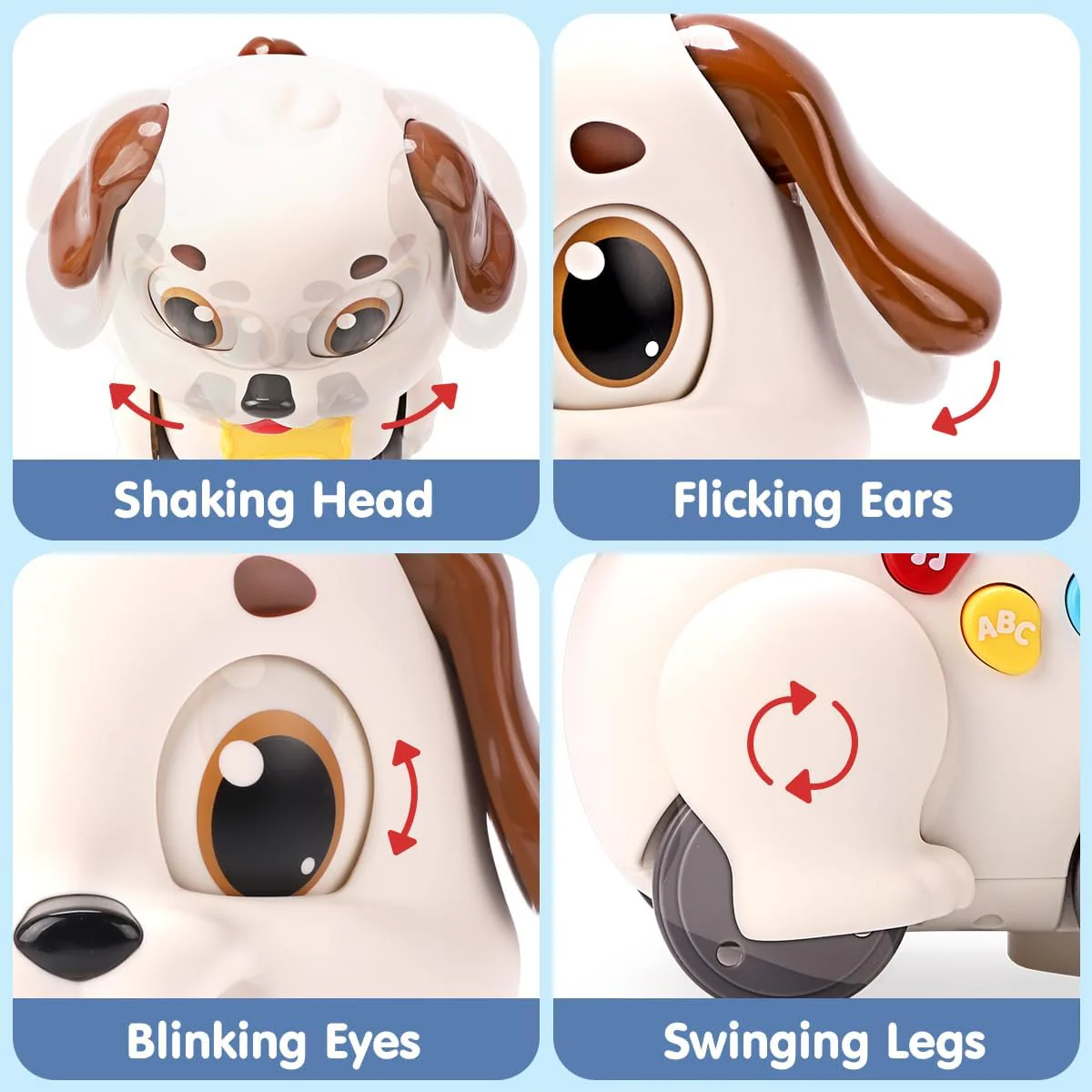 Hola Push & Pull Dancing Puppy Tummy Time Toy for Ages 6-12 Months DEMO - Image 3