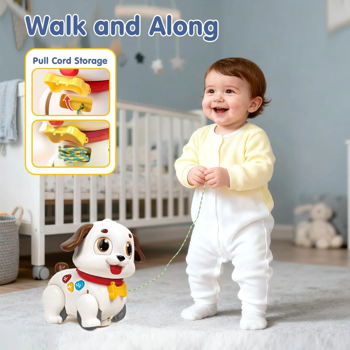 Hola Push & Pull Dancing Puppy Tummy Time Toy for Ages 6-12 Months DEMO - Image 5