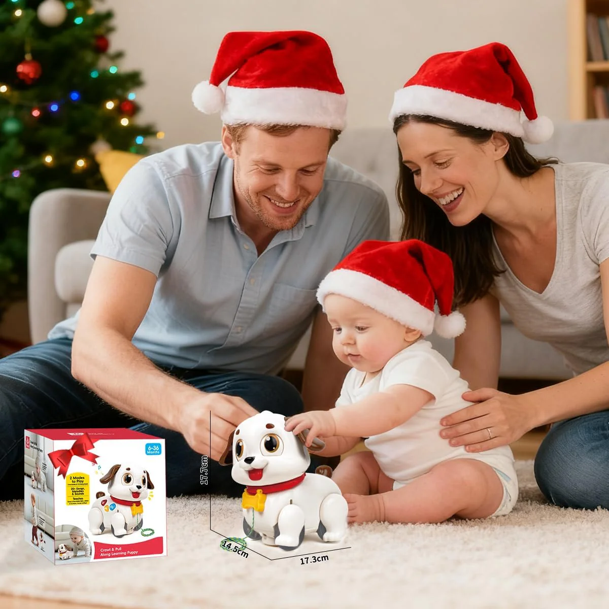 Hola Push & Pull Dancing Puppy Tummy Time Toy for Ages 6-12 Months DEMO - Image 6