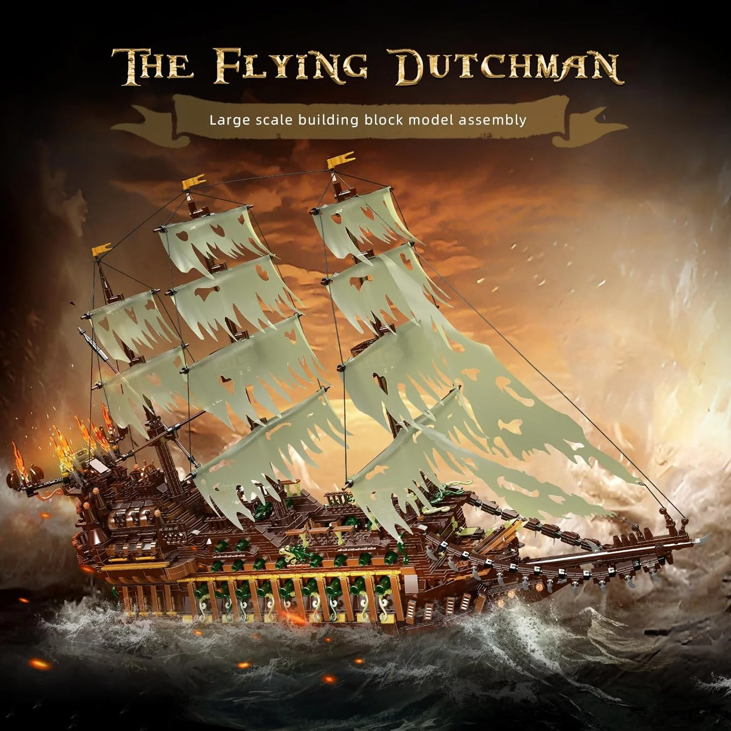 Mould King 131976 Flying Dutchman Pirate Ship Building Set 4364 Pieces DEMO - Image 2