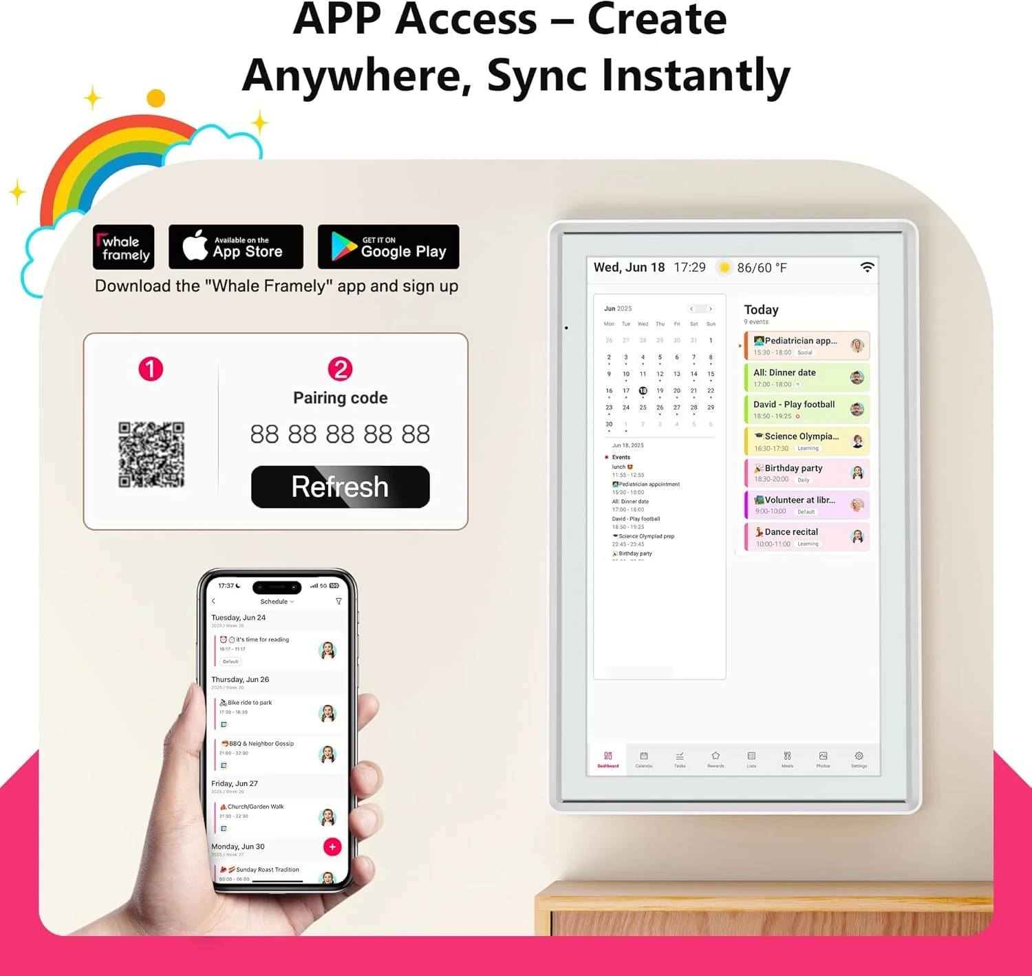 BIGASUO 15.6" Digital Calendar Smart Touchscreen Wall Planner Interactive DEMO - Image 2