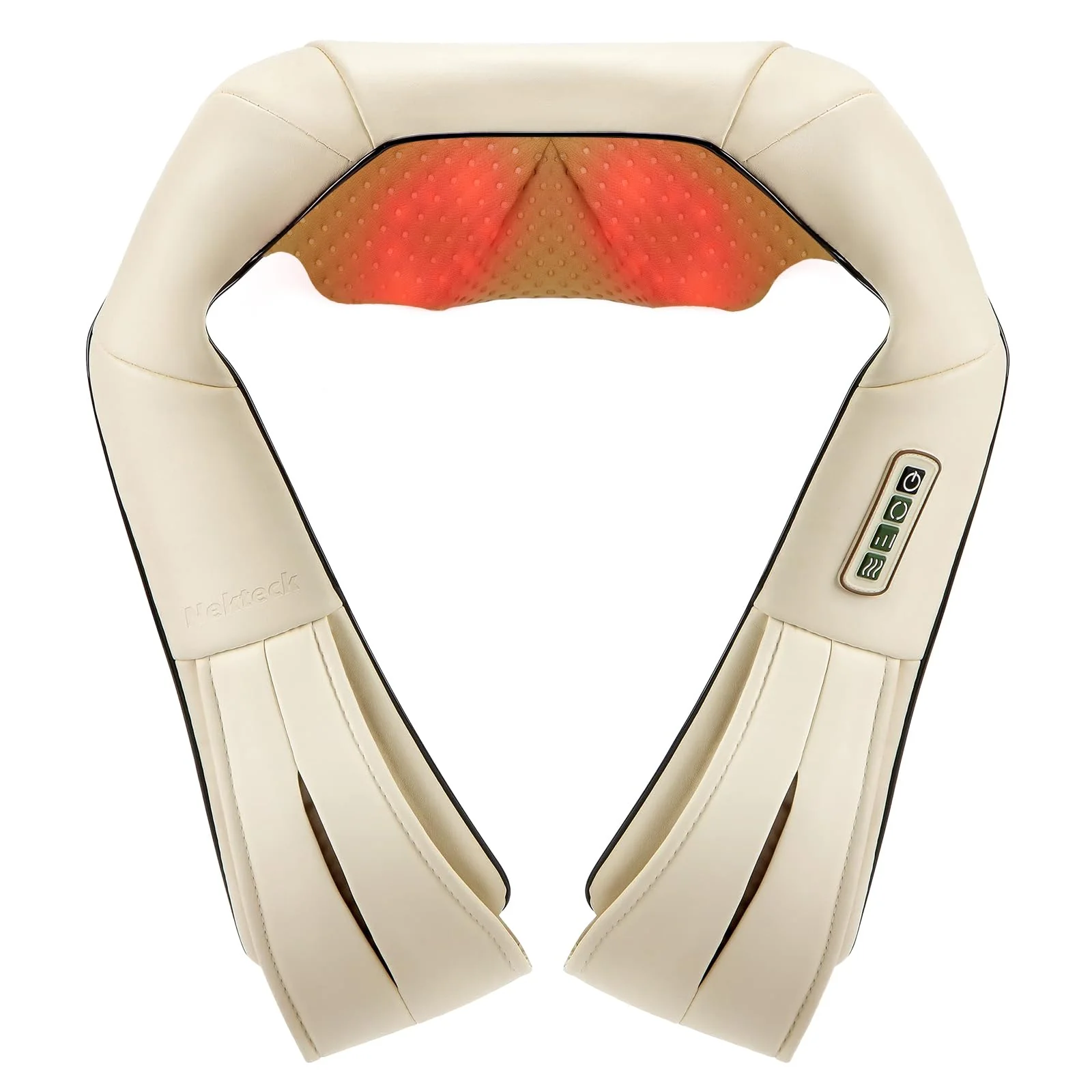 Nekteck Electric Deep Tissue Shiatsu Neck and Back Massager Soothing Beige NEW