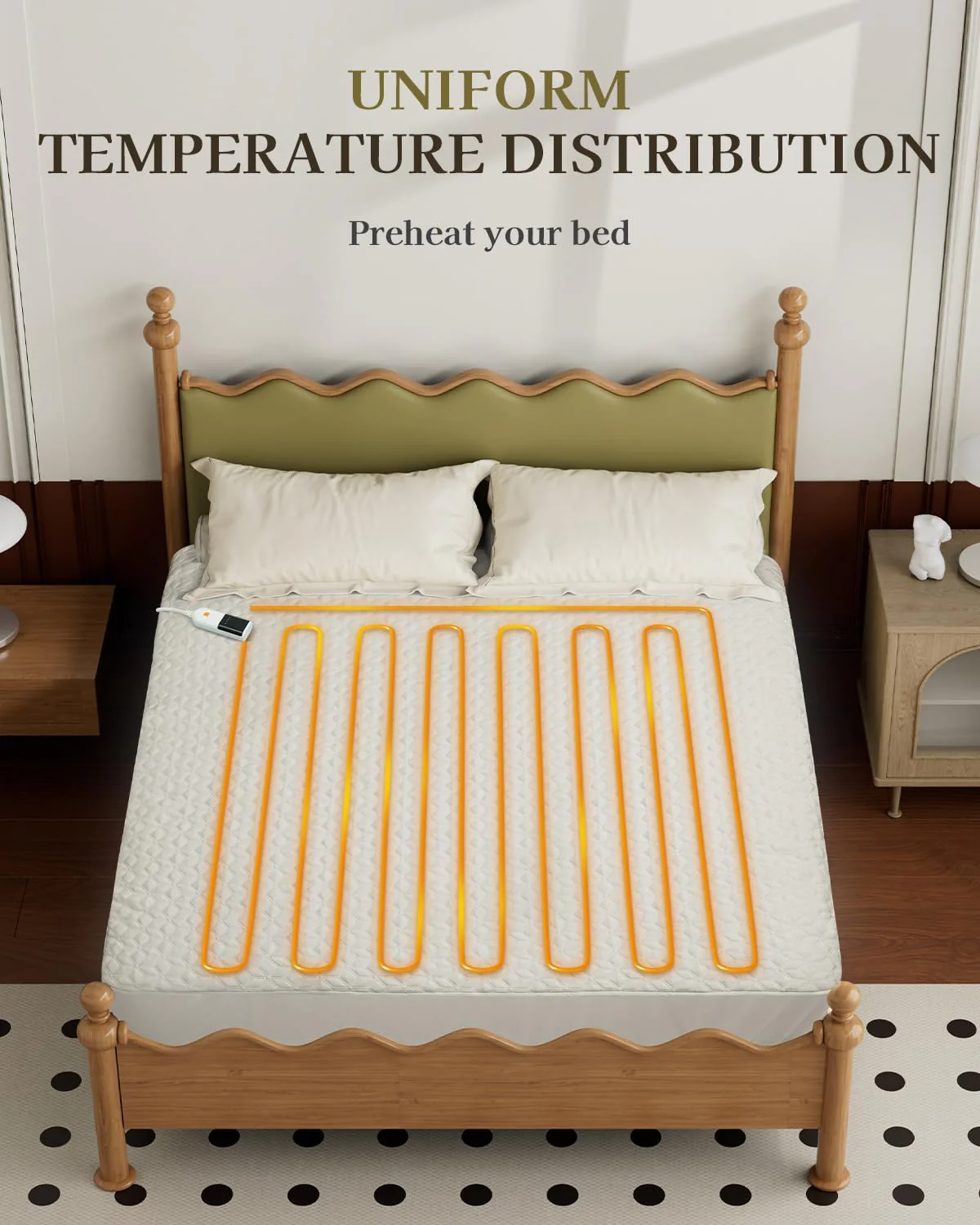 GOTCOZY Electric Heated Underblanket Fitted Blanket, Double Size, White NEW - Image 2