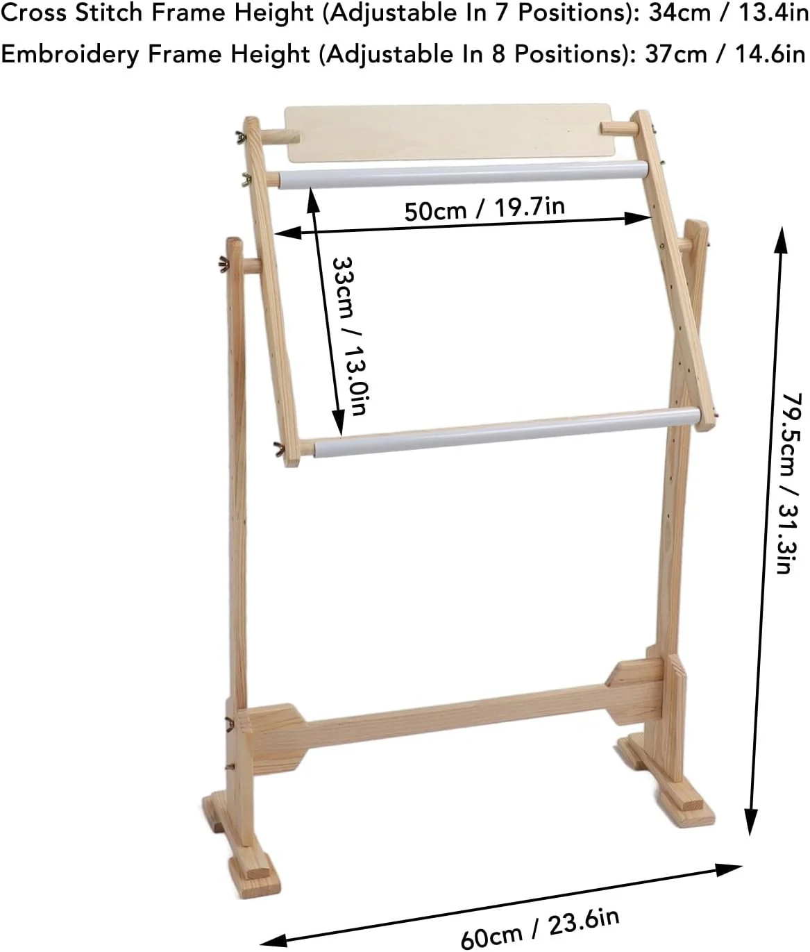 Adjustable 360° Stands Rotated Cross Stitch Stand Wooden Frame Light Brown NEW - Image 4