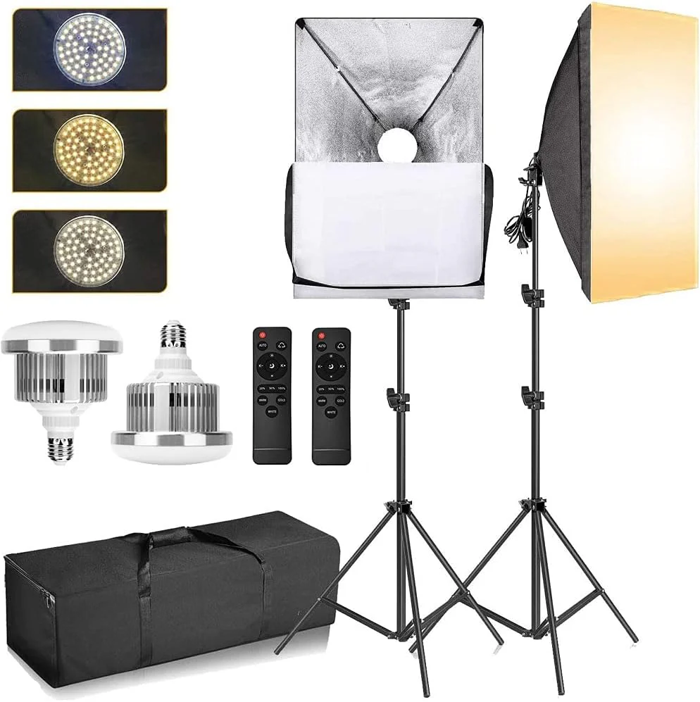 Bi-Color Dimmable Softbox Continuous Lighting Studio Kit 50x70cm/20"x28" DEMO - Image 3