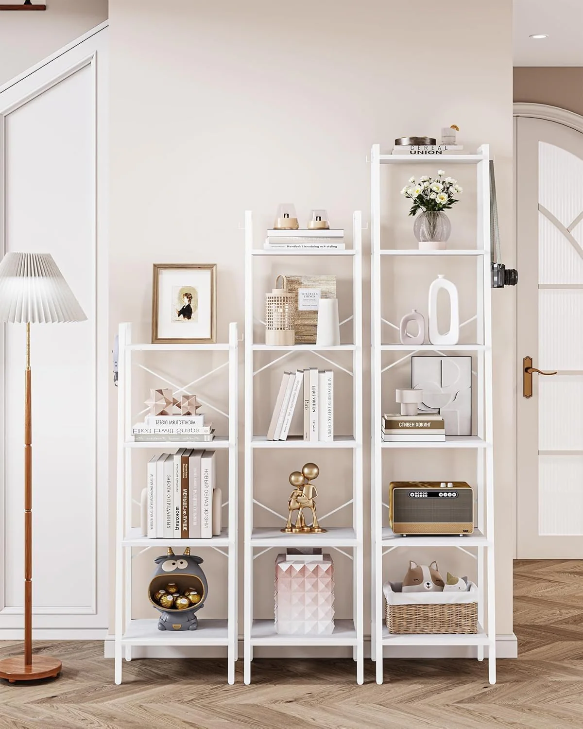 Hzuaneri 5 Bookcases Tier Freestanding Corner Bookshelf Storage Shelves NEW - Image 6
