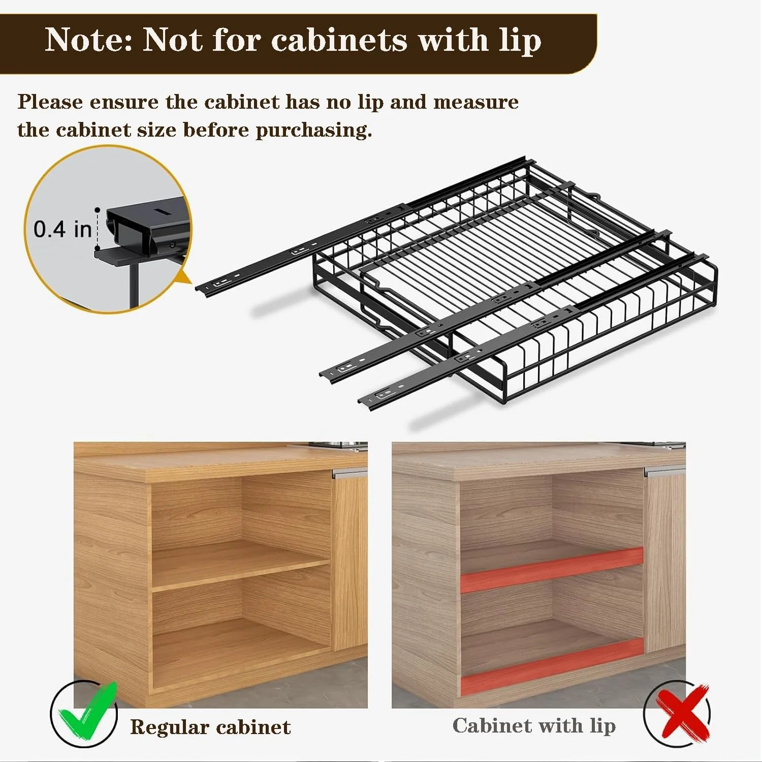 Expandable Pull Out Cabinet Organizer Drawer Black Storage Accessory NEW - Image 7