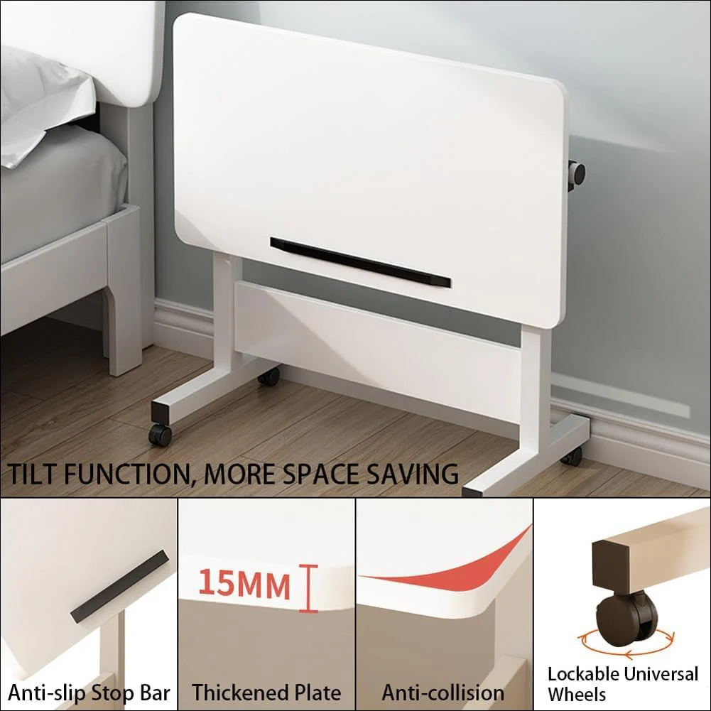 Adjustable White Desks Home Office Study Desk, Compact 40x80x65cm DEMO - Image 5