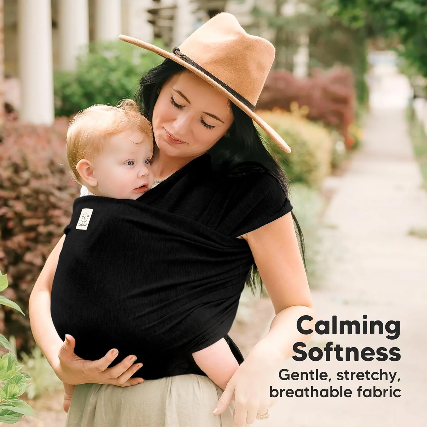 KeaBabies Trendy Black Baby Wrap Carrier - All-in-1 Newborn to Toddler DEMO - Image 3