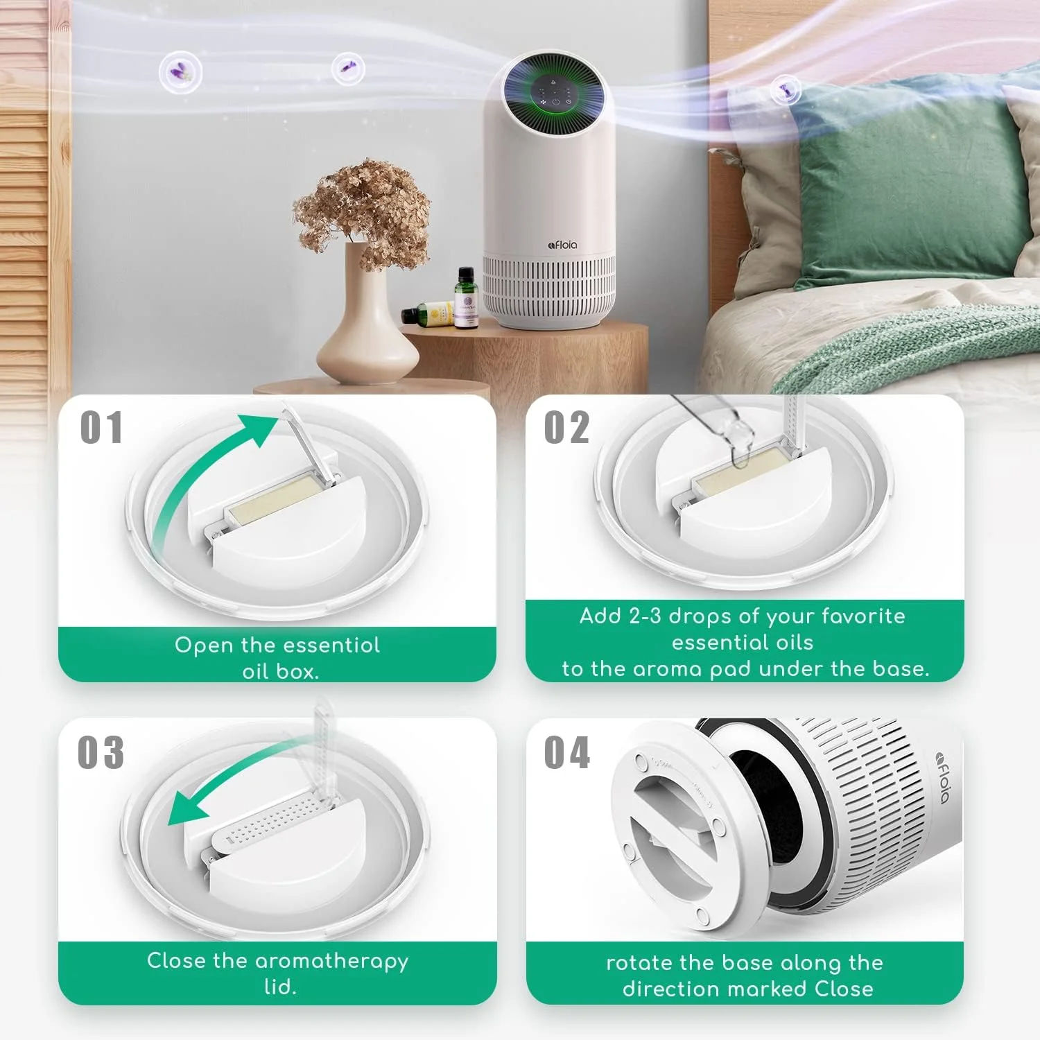 Afloia White Air Purifiers Air Purifier with Essential Oil Diffuser & H13 NEW - Image 3