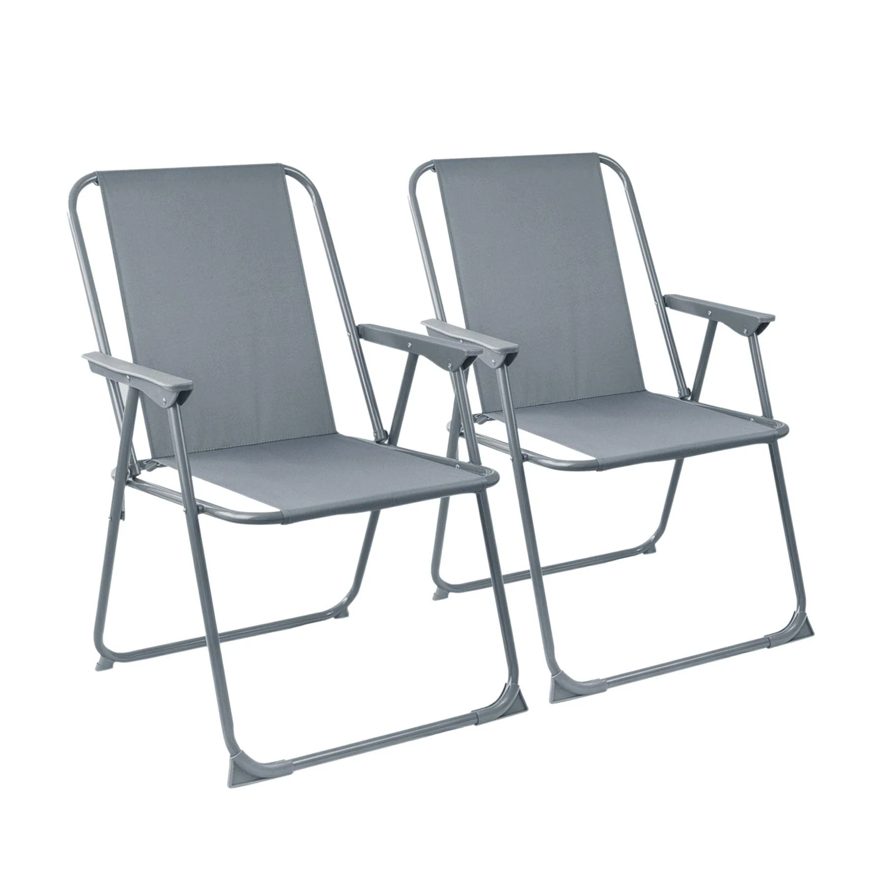 Harbour Housewares Folding Metal Outdoor Patio Chairs Grey Size 2 Pack NEW