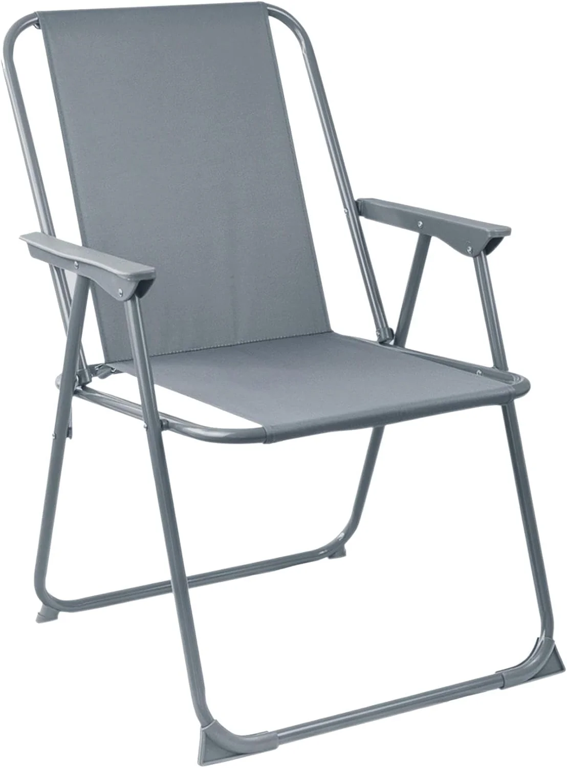 Harbour Housewares Folding Metal Outdoor Patio Chairs Grey Size 2 Pack NEW - Image 4