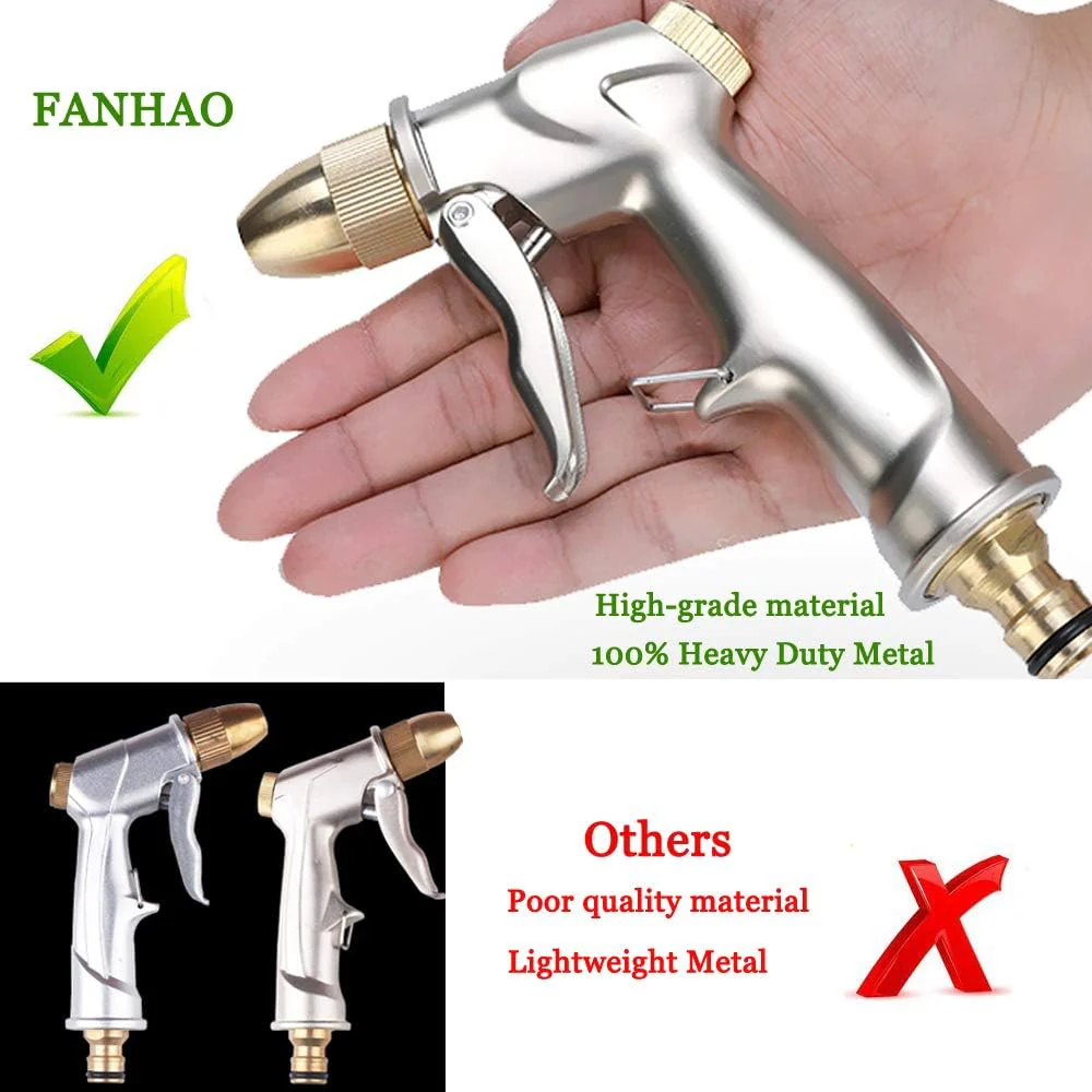 FANHAO Heavy Duty Metal Garden Hose Nozzle with 4 Adjustable Spray Patterns - Image 4