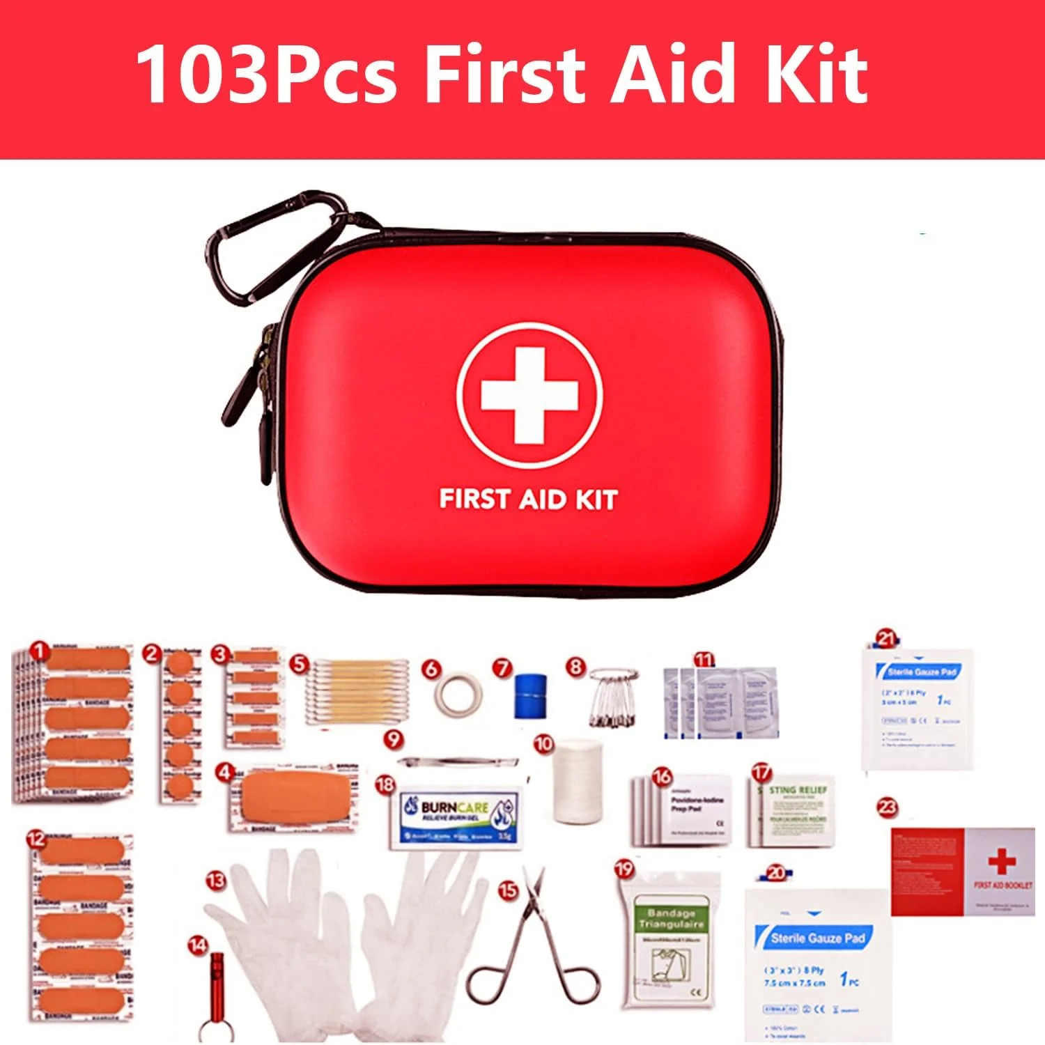 103-Piece First Aid Kit for Car, Home and Travel - Emergency Medical NEW - Image 2