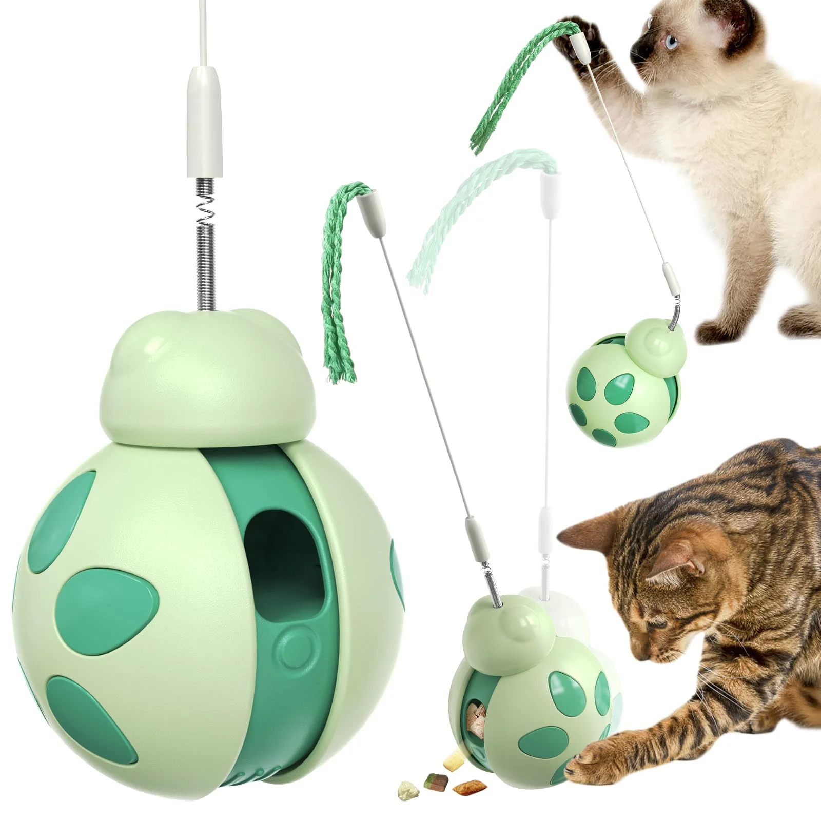 Small Green Interactive Thermoplastic Rubber Cat Puzzle Toys Size Small NEW