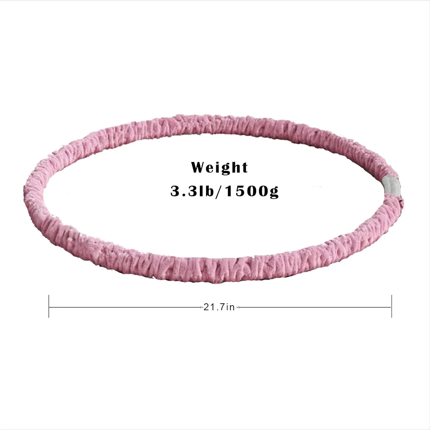 Weighted Velvet Fitness Hula Hoops for Exercise, Pink 3.3lbs/1.5kg Size DEMO - Image 2