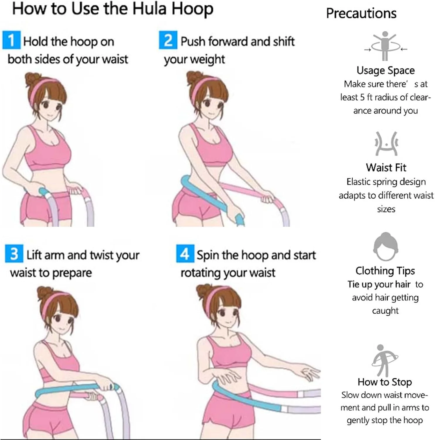 Weighted Velvet Fitness Hula Hoops for Exercise, Pink 3.3lbs/1.5kg Size DEMO - Image 8