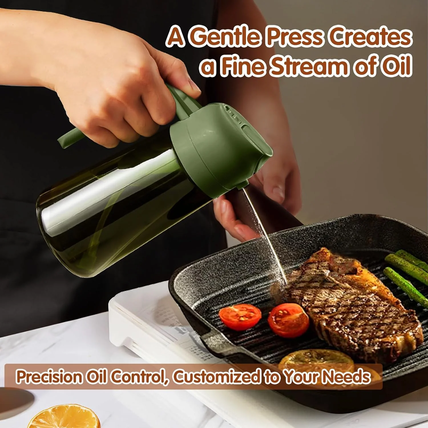 YARRAMATE 16oz/470ml Light-Blocking Dark Oil Sprayer Bottles 2-in-1 Olive NEW - Image 8