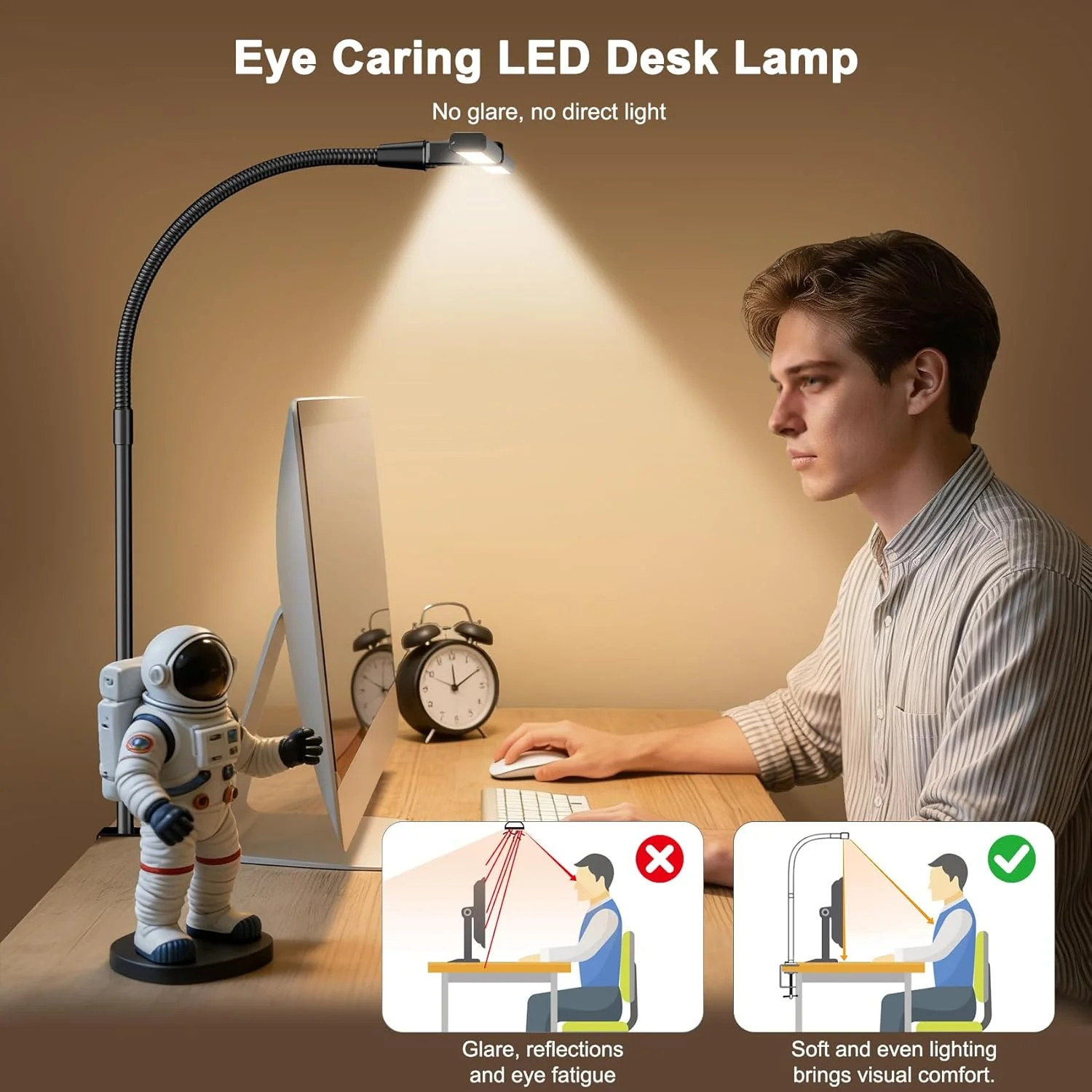 24W Double Head Architect Desk Lamp with Remote LED Black Size 66cm Max NEW - Image 5