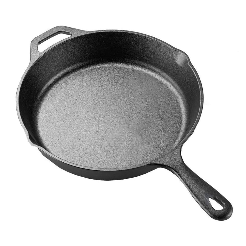 La Cuisine Pre-Seasoned Cast Iron Frying Pan, 10 Inch / 25cm, Black NEW
