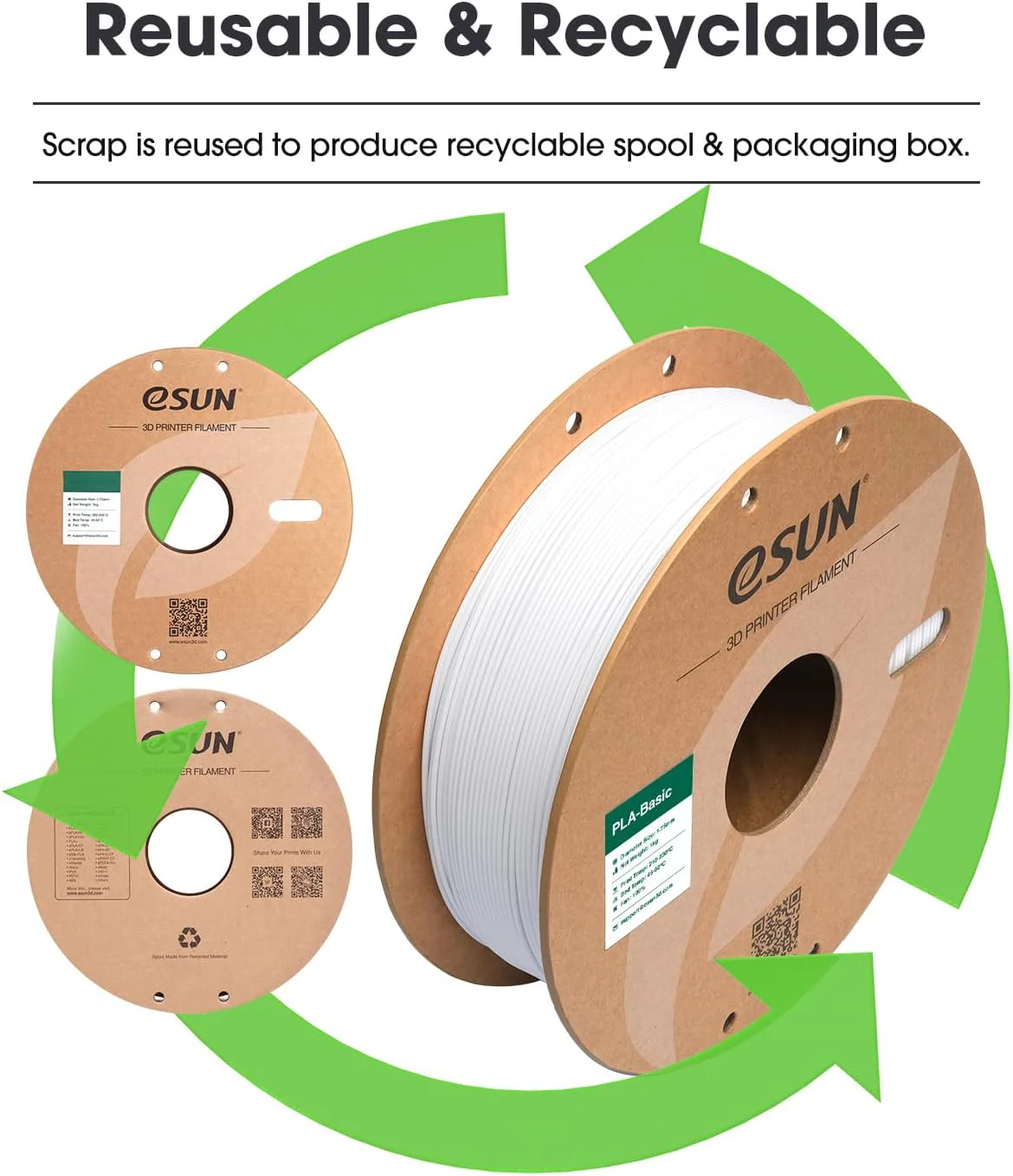 eSUN Cold White PLA 3D Printer Filament, 1.75mm, 2 Spools x 1kg Each NEW - Image 8