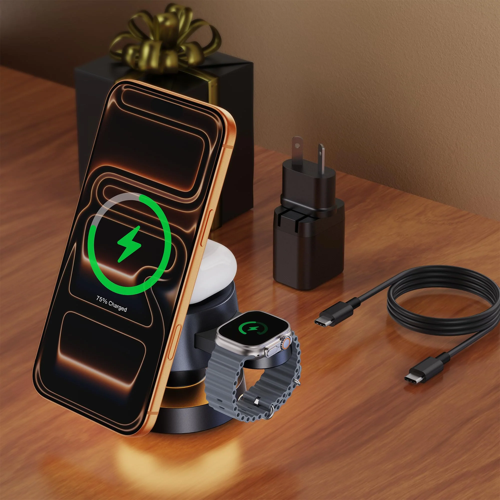 IVANKY 4-in-1 Qi2 Certified Wireless Charger Stand for iPhone 16 or Later NEW