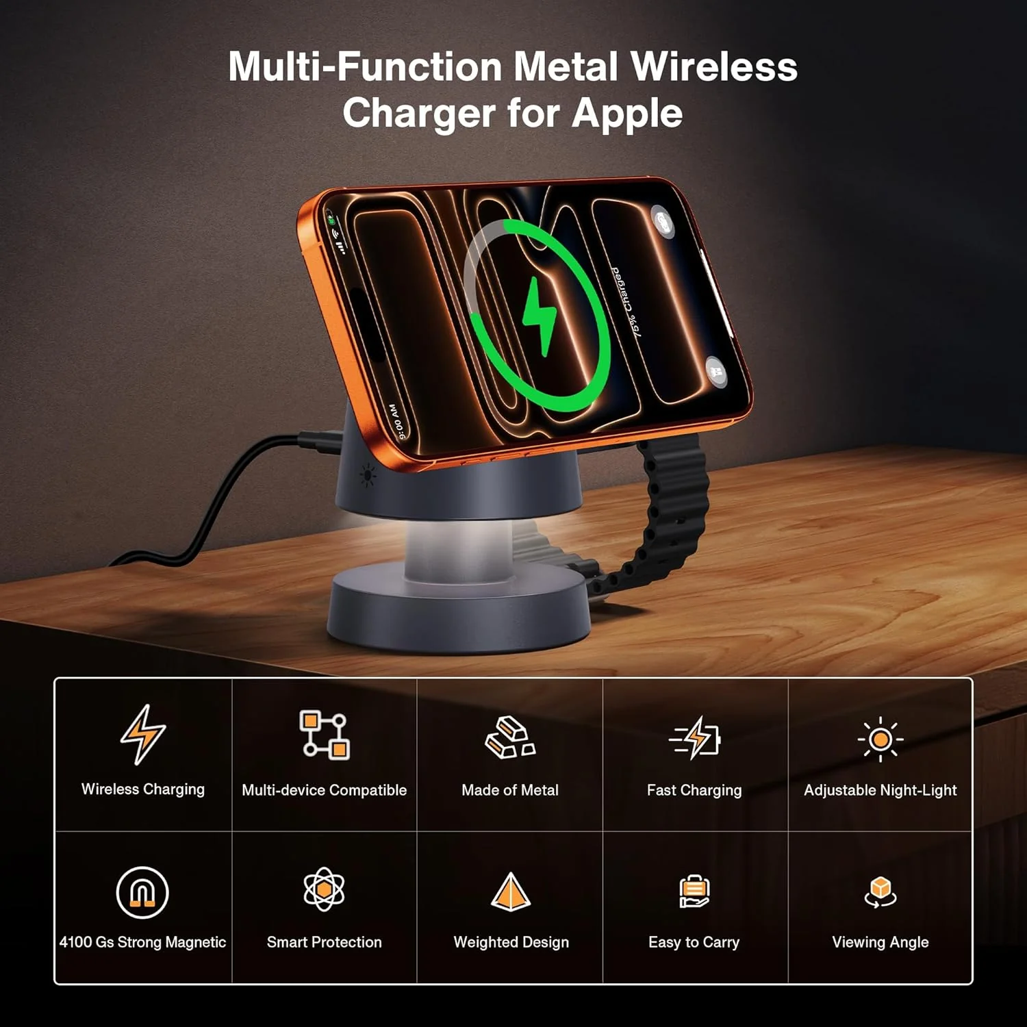 IVANKY 4-in-1 Qi2 Certified Wireless Charger Stand for iPhone 16 or Later NEW - Image 6