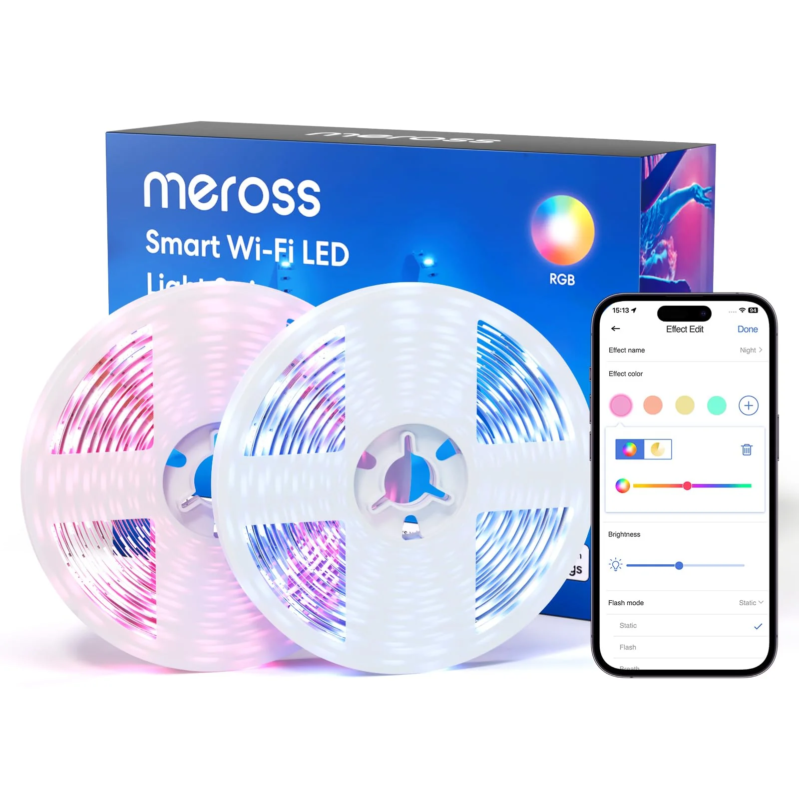 meross 32.8ft LED Strips WiFi Smart RGB LED Strip Lights, HomeKit Enabled, DEMO