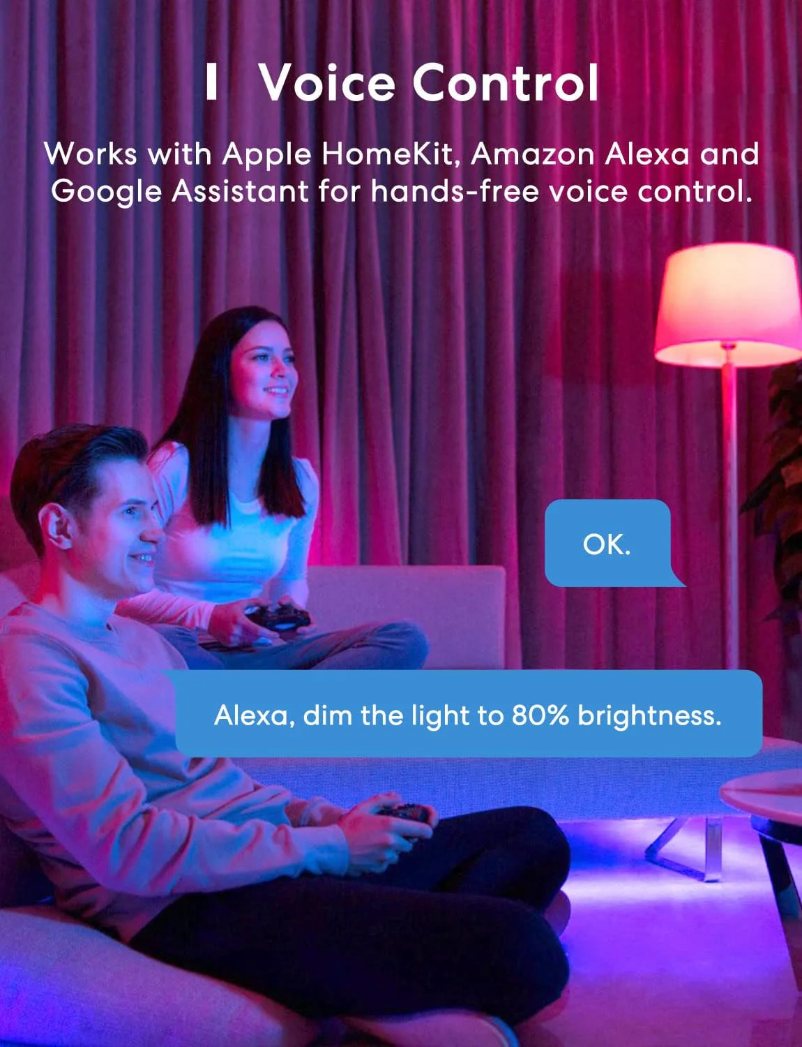 meross 32.8ft LED Strips WiFi Smart RGB LED Strip Lights, HomeKit Enabled, DEMO - Image 2