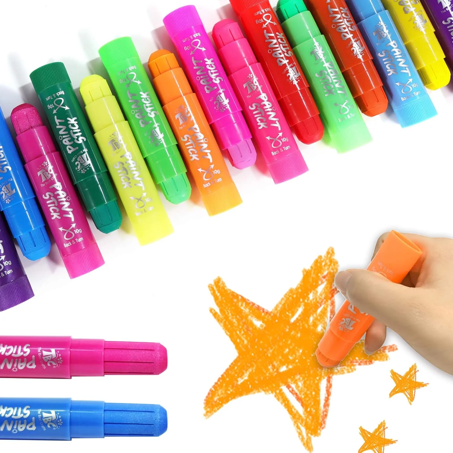 TBC The Paints Best Crafts Tempera Paint Sticks 24 Classic Colors 0.35 Ounce - Image 4