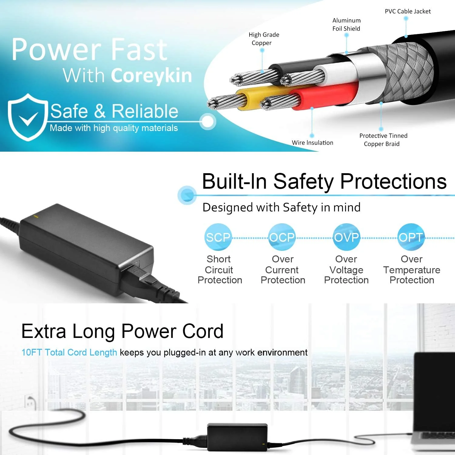 65W Laptop Charger AC Adapter Power Supply for Dell Laptops DEMO - Image 5