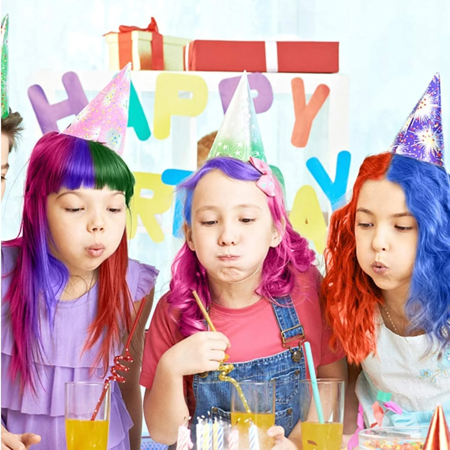 Vibrant Multicolour Hair Chalk Comb Set - 10 Temporary Chalks for DEMO - Image 7