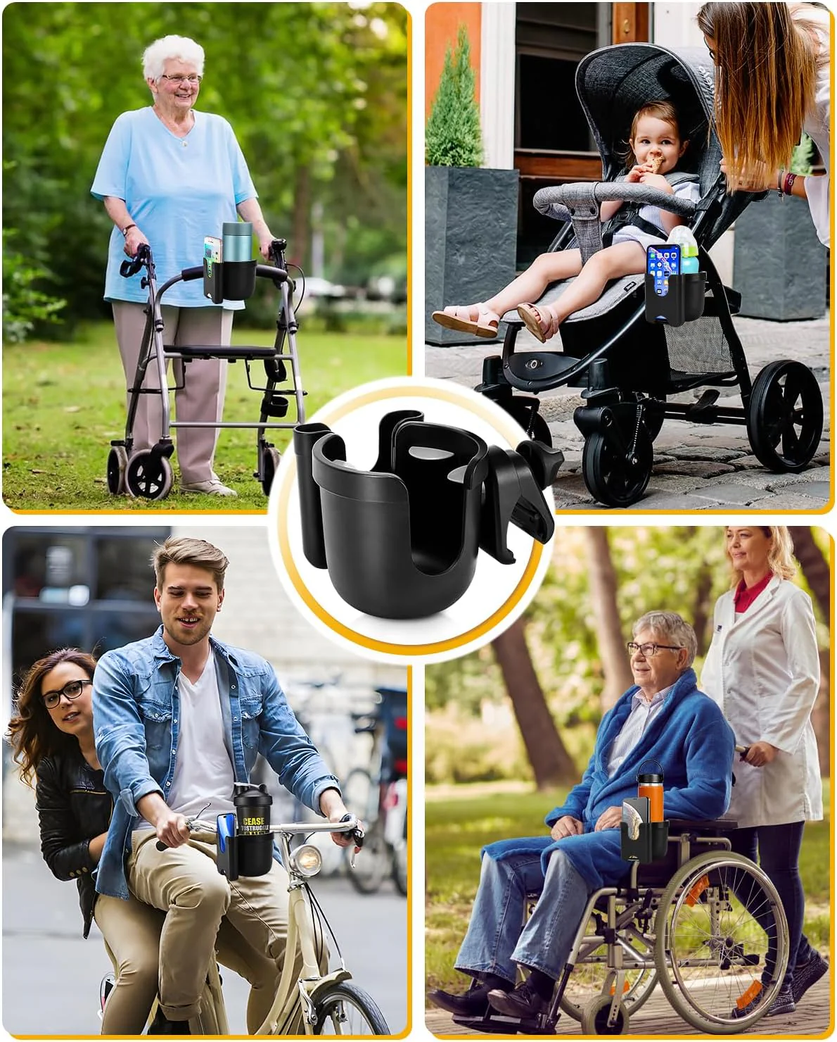 BUNDLEPRO 2-in-1 Cup Holders Stroller Cup Holder with Mobile Phone Case NEW - Image 4
