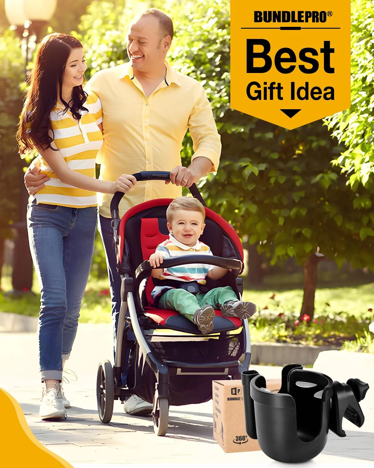 BUNDLEPRO 2-in-1 Cup Holders Stroller Cup Holder with Mobile Phone Case NEW - Image 6