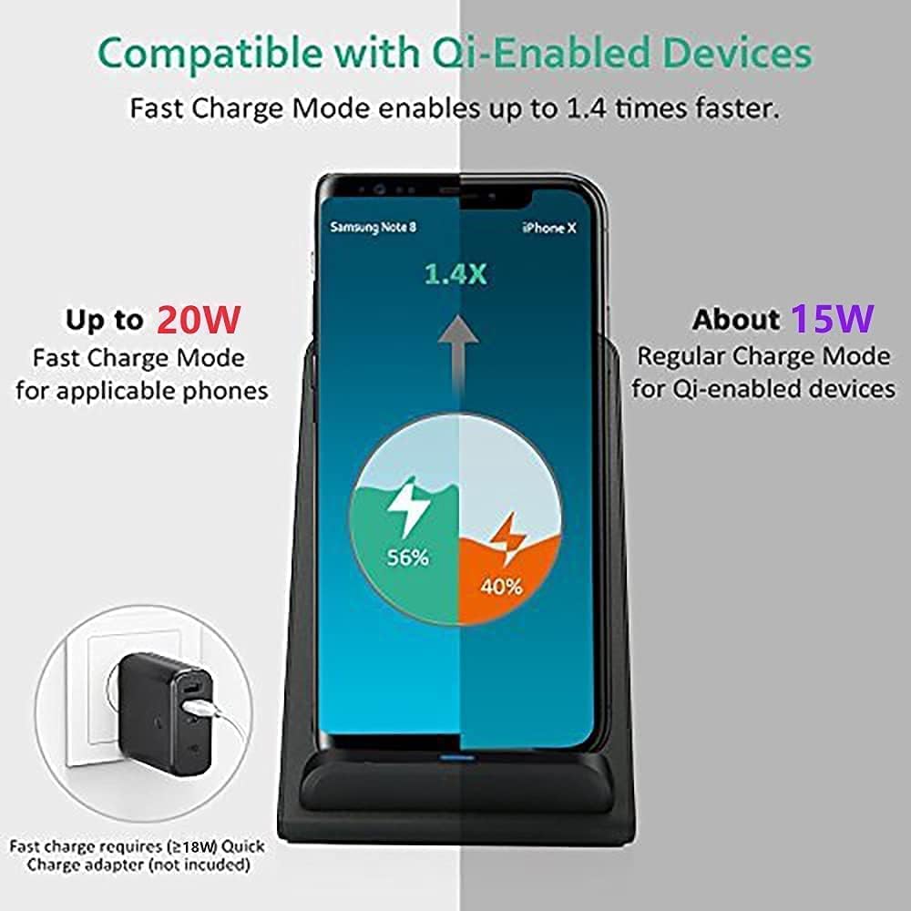 20W Fast Wireless Charging Stand for iPhone 14 Qi Dock in Black NEW - Image 5