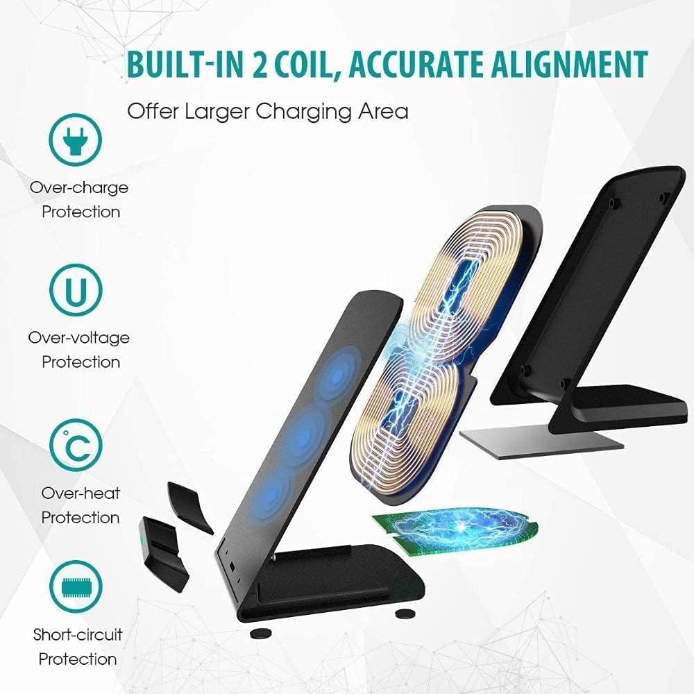20W Fast Wireless Charging Stand for iPhone 14 Qi Dock in Black NEW - Image 6