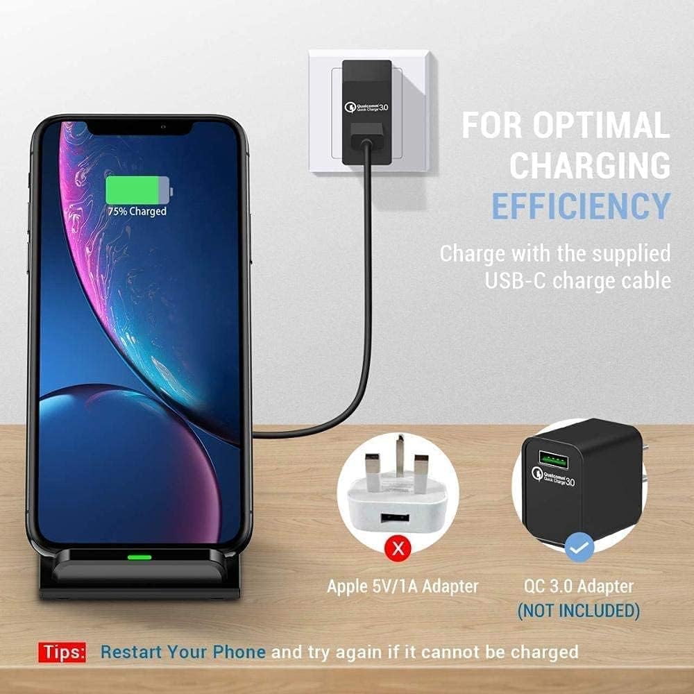 20W Fast Wireless Charging Stand for iPhone 14 Qi Dock in Black NEW - Image 7