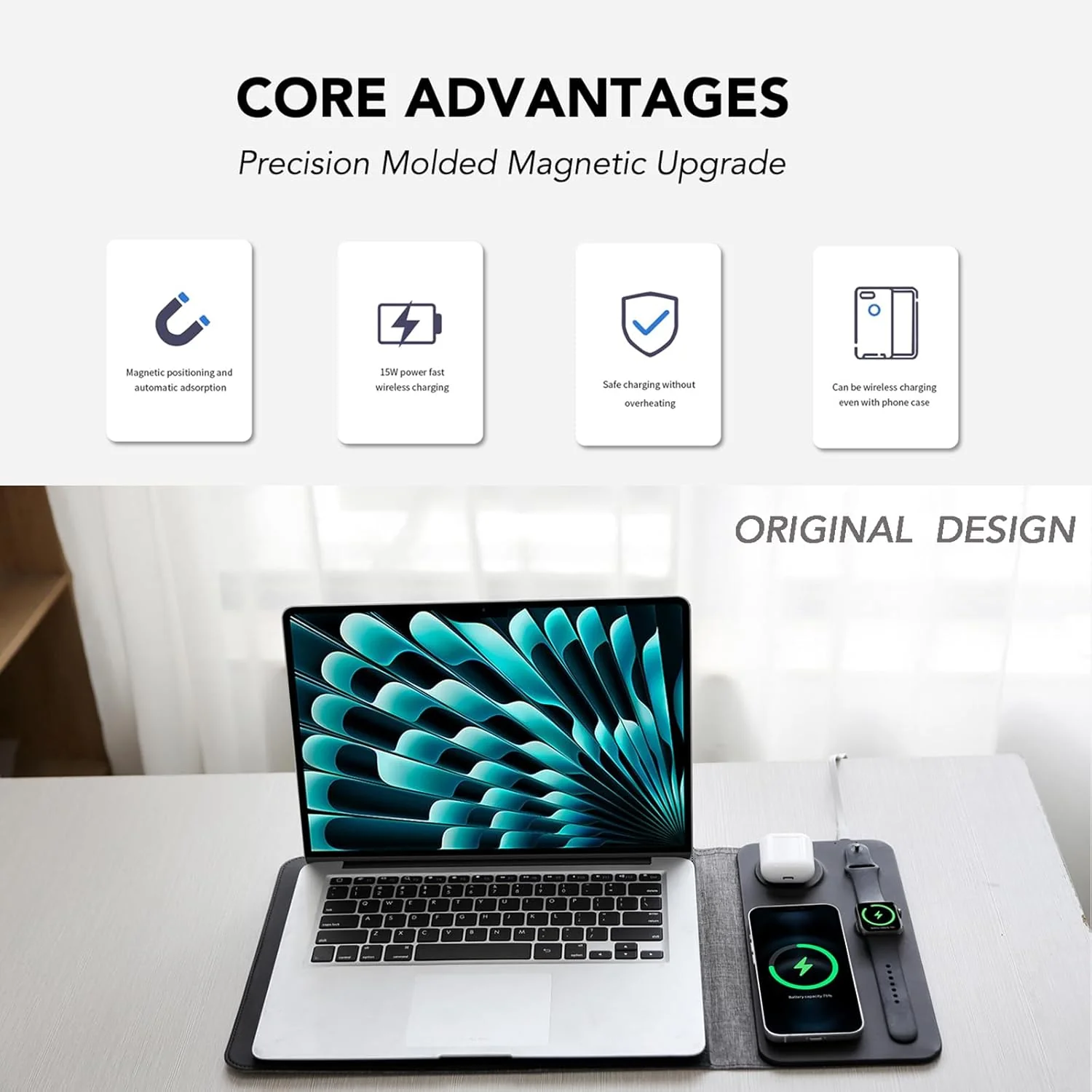 5-in-1 Laptop Sleeve with Wireless Charging for 12-14" Tablets/Laptops NEW - Image 8