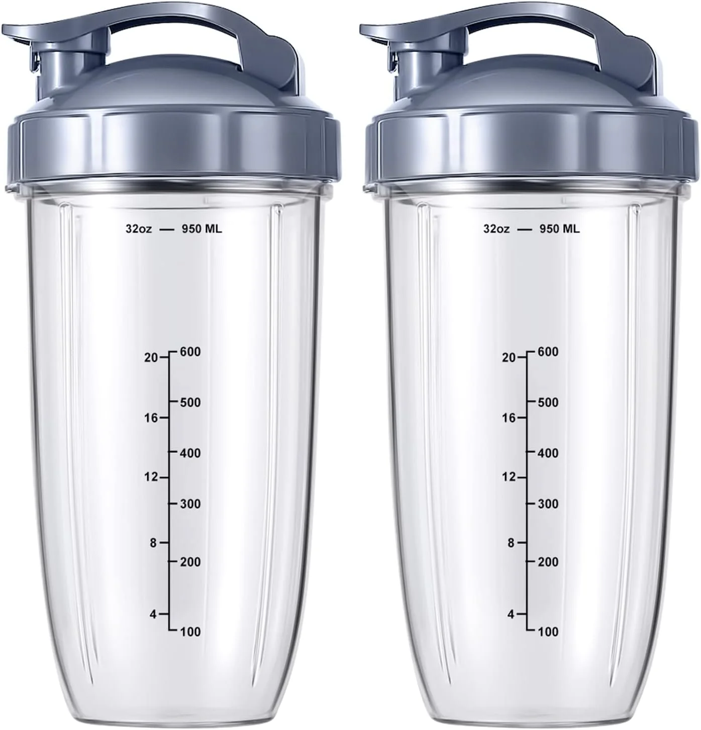 32oz Replacement Cups with Flip-Top Lids and Rubber Gaskets, Clear Size 32oz NEW - Image 2