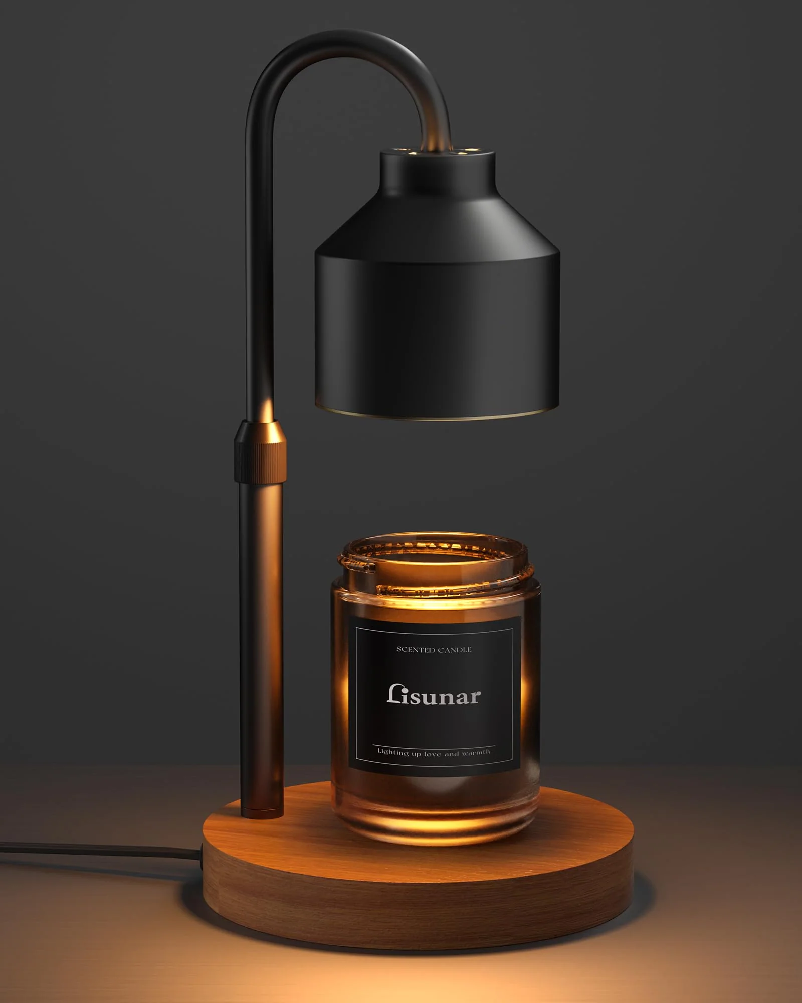 LISUNAR Electric Candle Warmer Lamp with Timer, Wax Melter, Black, Home NEW