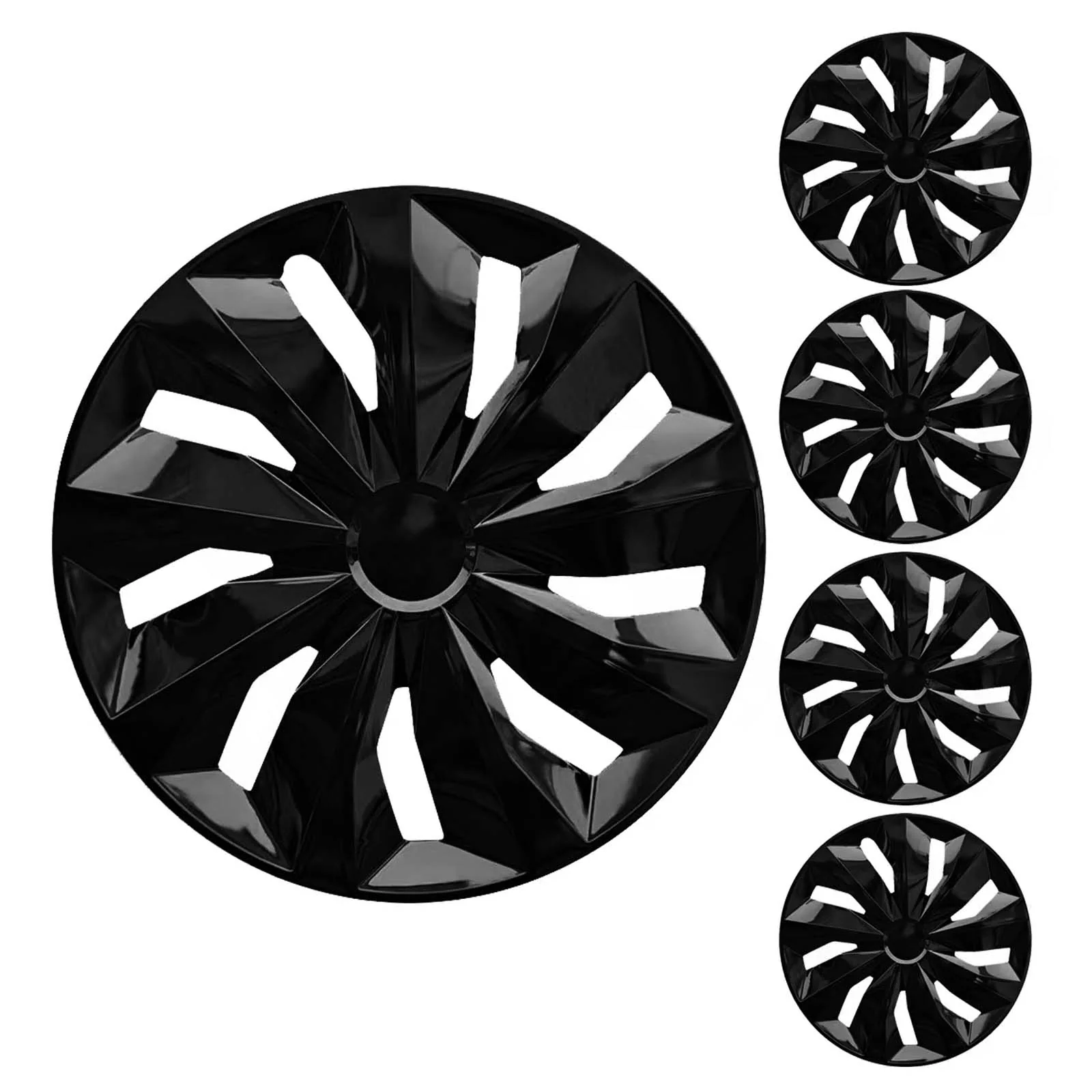 15 Inch Black Plastic Hub Centre Caps Replacement Snap On Covers for DEMO