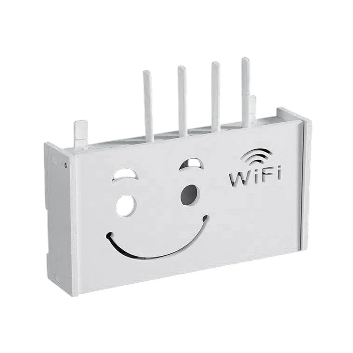 Wall-Mounted Router Storage Box and Shelf, White, 38cm x 8.5cm 20cm Size NEW