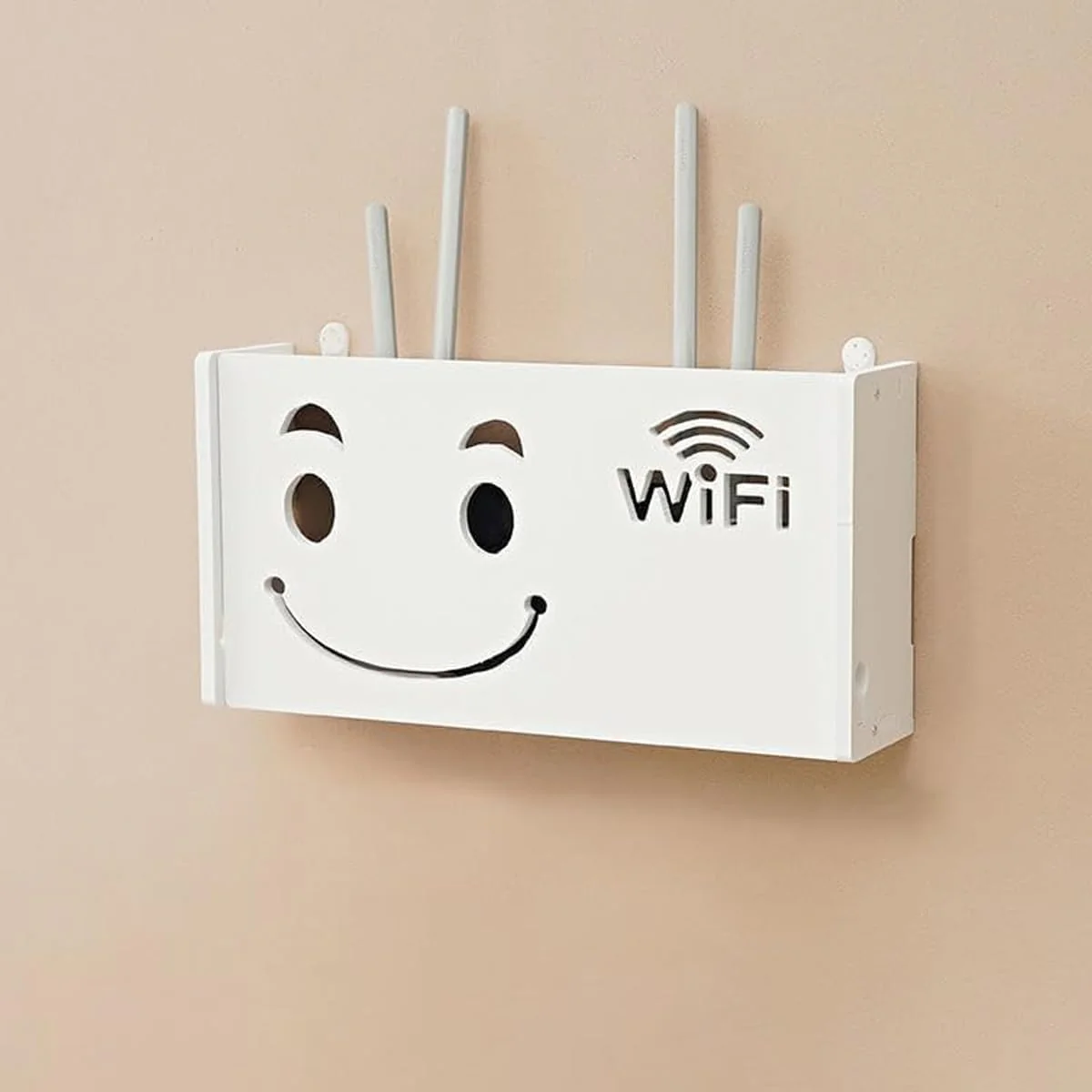 Wall-Mounted Router Storage Box and Shelf, White, 38cm x 8.5cm 20cm Size NEW - Image 5