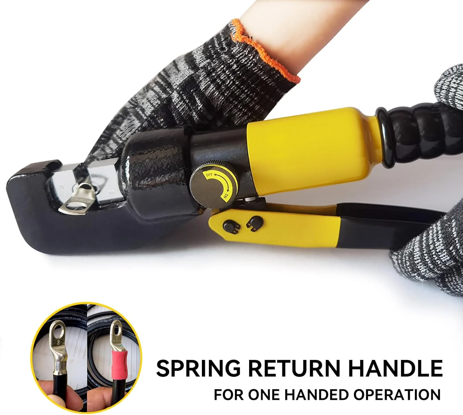 Hand Operated Hydraulic Crimping Tool for 4-70mm² (12-2/0 AWG) Cables in DEMO - Image 4