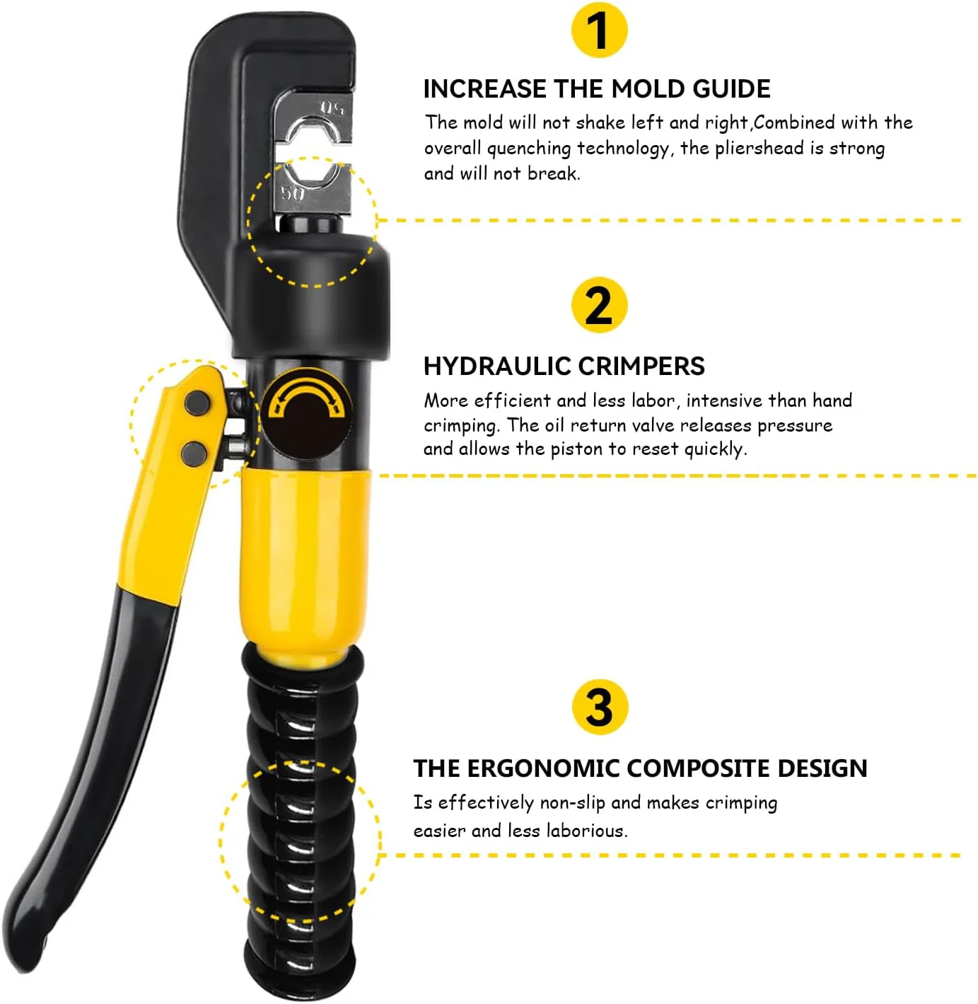Hand Operated Hydraulic Crimping Tool for 4-70mm² (12-2/0 AWG) Cables in DEMO - Image 5