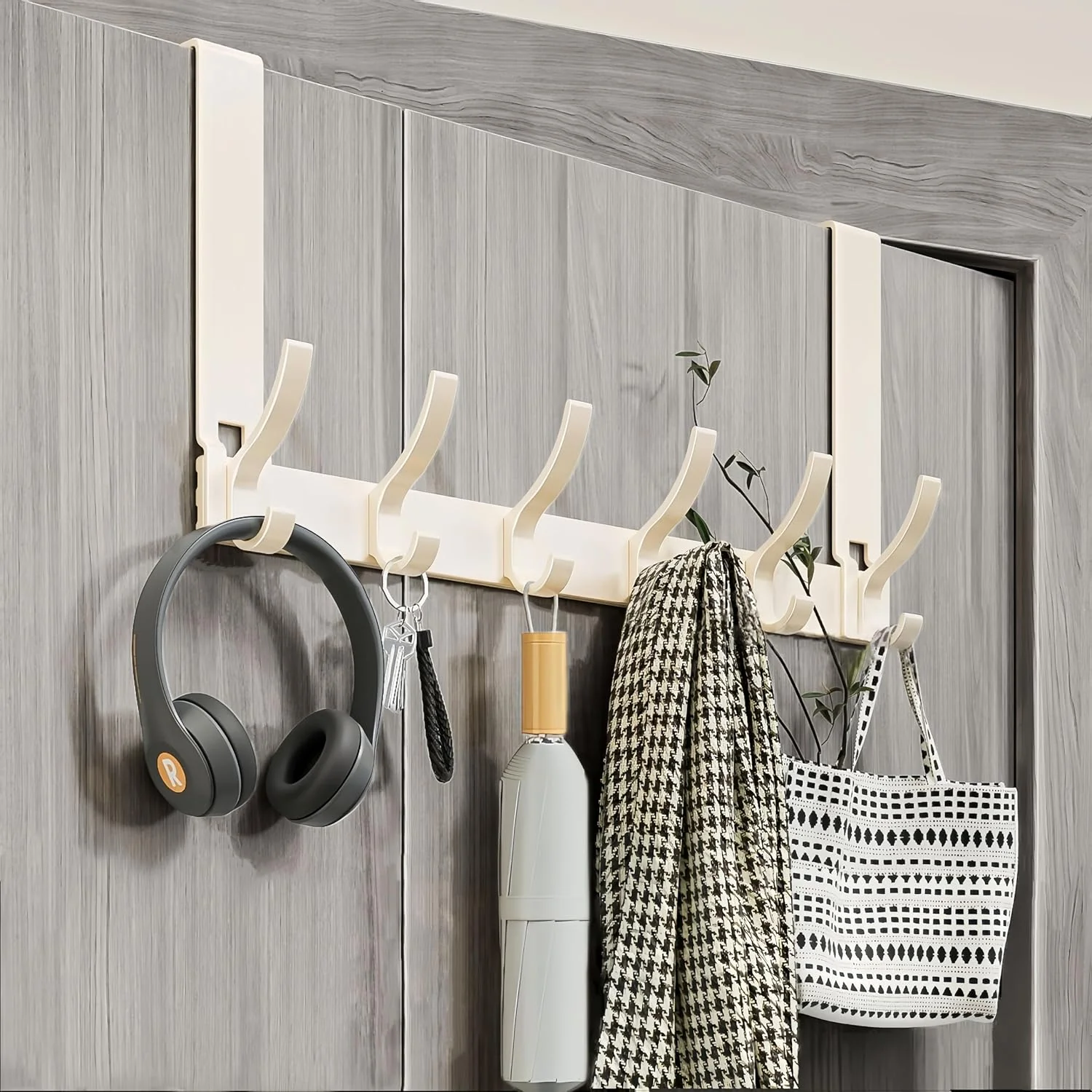 Over The Door Towel Hooks - Milky White Bathroom Home Decor, 39x18x4cm NEW - Image 6